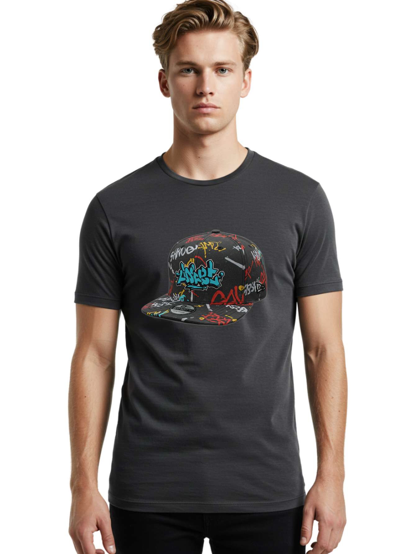 Anarchy-Baseball-Cap Men'S Graphic Tee, 100% Cotton, Comfortable Casual Summer Wear, Machine Washable, Graffiti Art, Streetwear Fashion, Custom Hats, Urban Style, Colorful Designs, Casual Wear, Hip Hop Culture, Snapback Cap, Street Art, Bac585 26