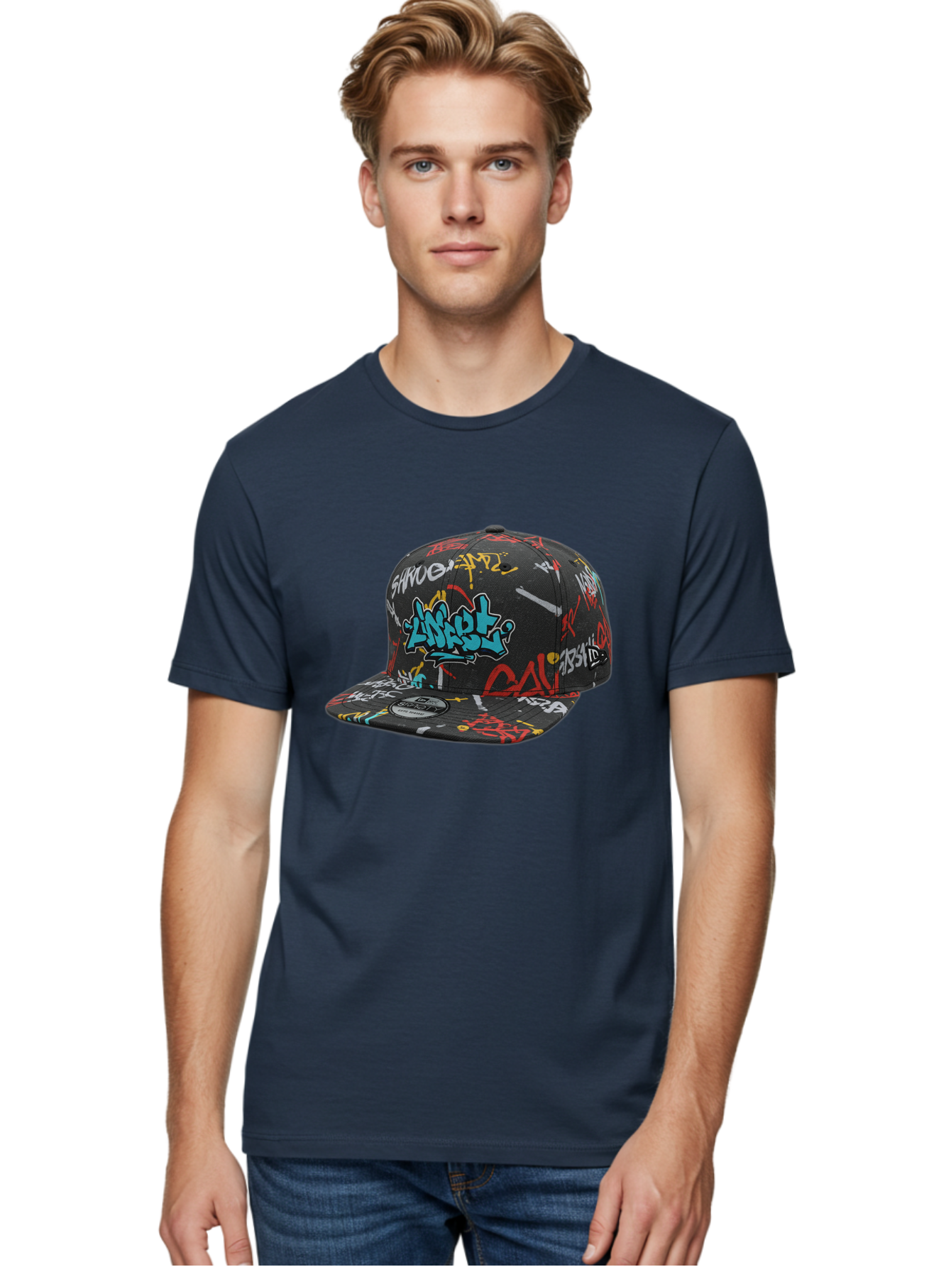 Anarchy-Baseball-Cap Men'S Graphic Tee, 100% Cotton, Comfortable Casual Summer Wear, Machine Washable, Graffiti Art, Streetwear Fashion, Custom Hats, Urban Style, Colorful Designs, Casual Wear, Hip Hop Culture, Snapback Cap, Street Art, Bac585 23