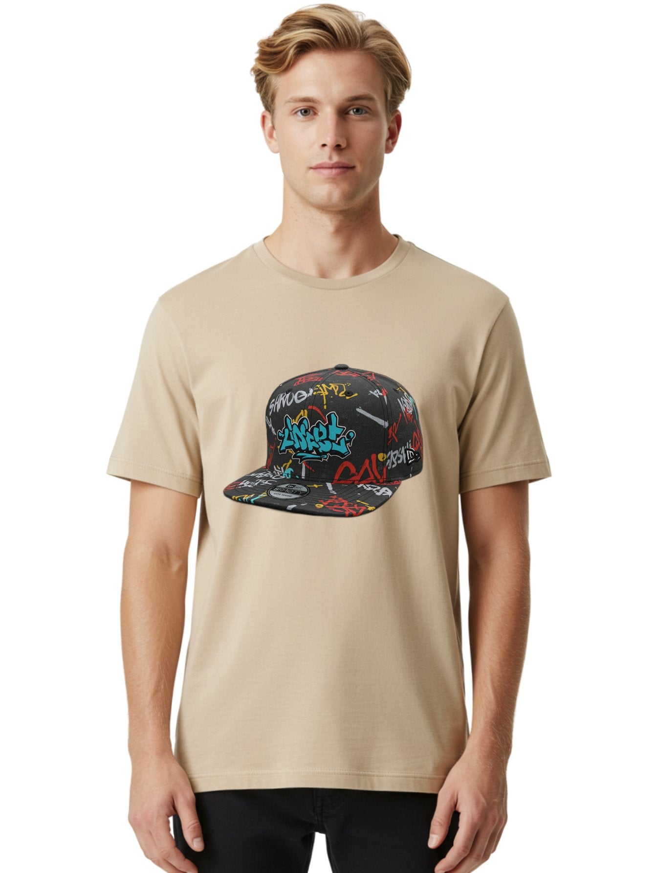 Anarchy-Baseball-Cap Men'S Graphic Tee, 100% Cotton, Comfortable Casual Summer Wear, Machine Washable, Graffiti Art, Streetwear Fashion, Custom Hats, Urban Style, Colorful Designs, Casual Wear, Hip Hop Culture, Snapback Cap, Street Art, Bac585 28