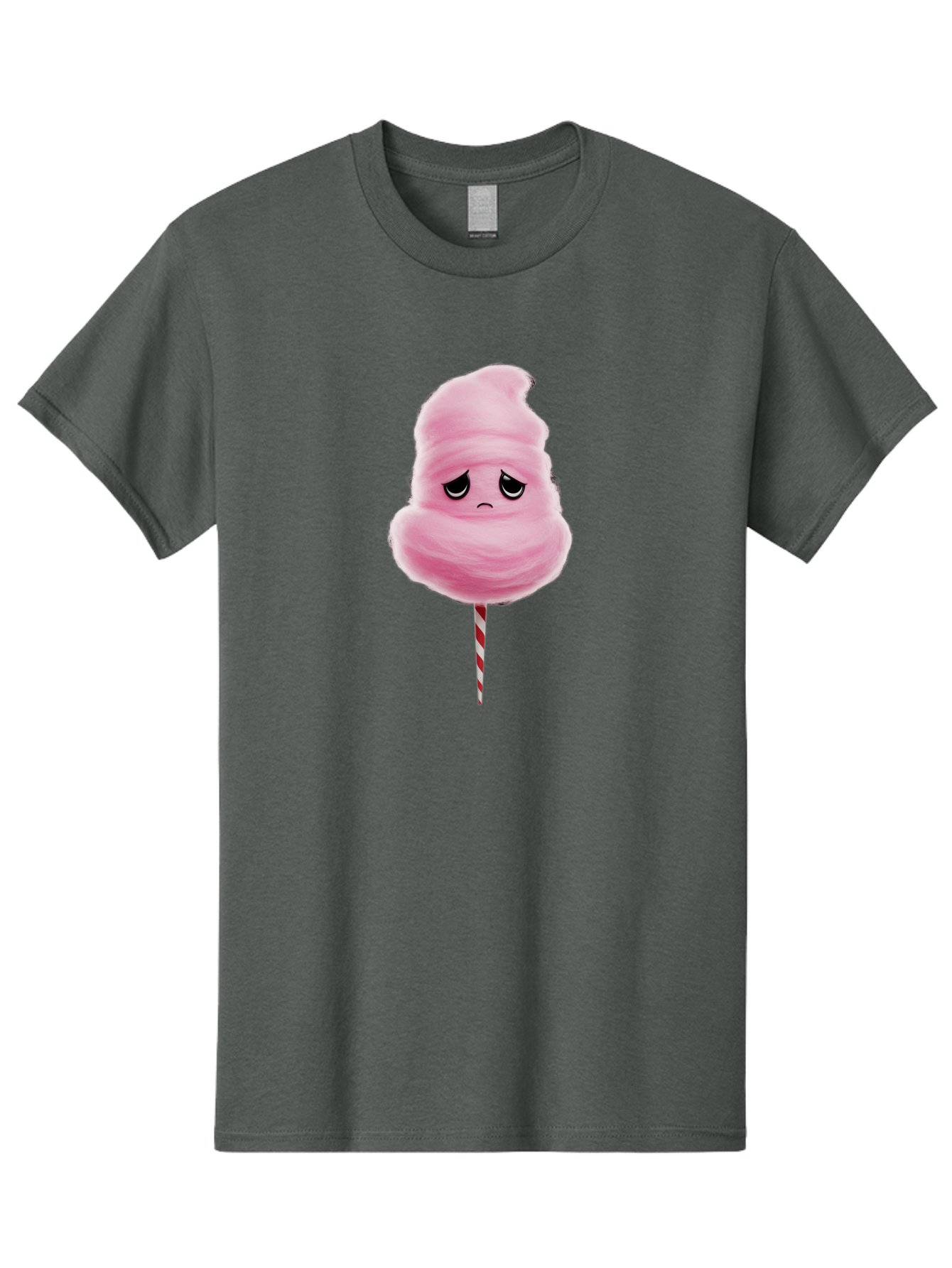 Angry-Cotton-Candy Men'S Graphic Tee, 100% Cotton, Comfortable Casual Summer Wear, Machine Washable, Angry Cotton Candy, Grumpy Face, Sweet Treat, Cartoon Character, Funny Expression, Mad Candy, Fluffy Pink Snack, Fairground Food, Angry Face, Bac586 3