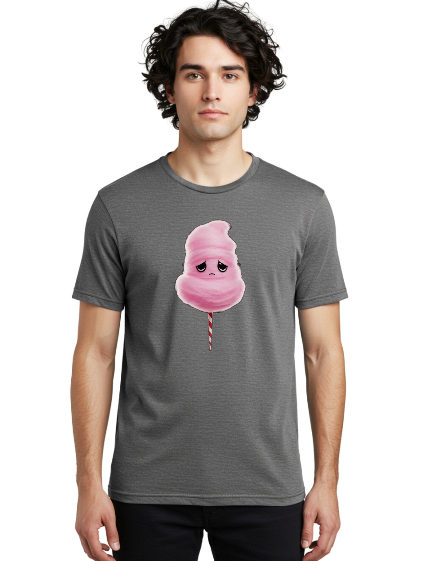 Angry-Cotton-Candy Men'S Graphic Tee, 100% Cotton, Comfortable Casual Summer Wear, Machine Washable, Angry Cotton Candy, Grumpy Face, Sweet Treat, Cartoon Character, Funny Expression, Mad Candy, Fluffy Pink Snack, Fairground Food, Angry Face, Bac586 26