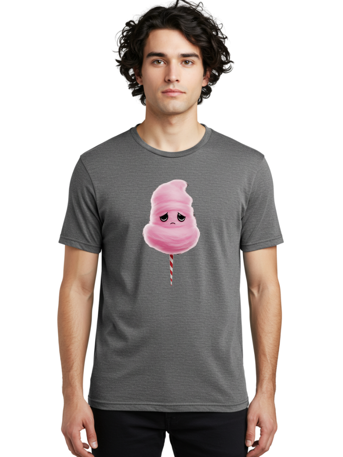 Angry-Cotton-Candy Men'S Graphic Tee, 100% Cotton, Comfortable Casual Summer Wear, Machine Washable, Angry Cotton Candy, Grumpy Face, Sweet Treat, Cartoon Character, Funny Expression, Mad Candy, Fluffy Pink Snack, Fairground Food, Angry Face, Bac586 20