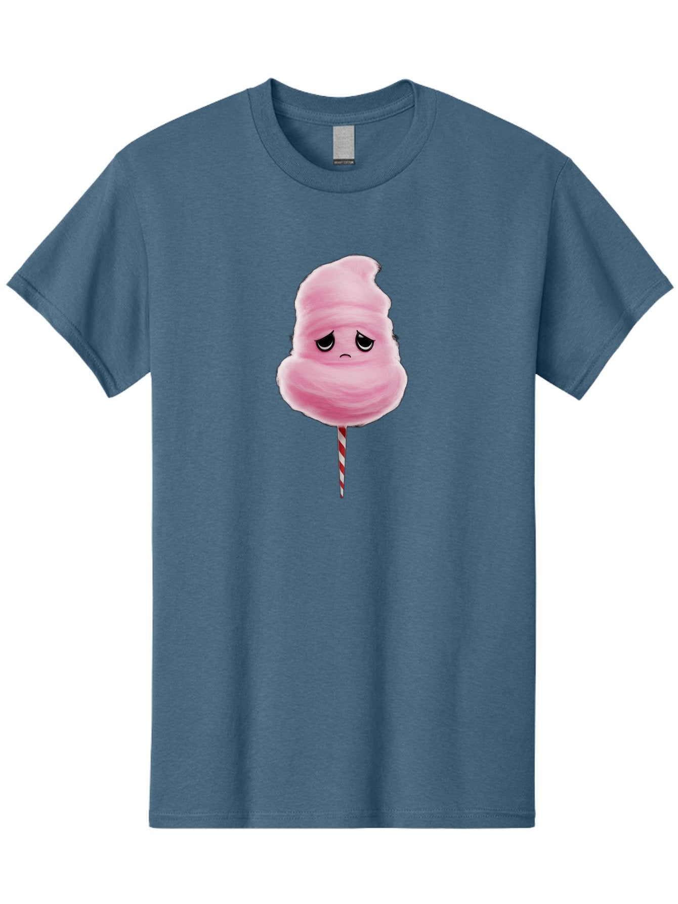 Angry-Cotton-Candy Men'S Graphic Tee, 100% Cotton, Comfortable Casual Summer Wear, Machine Washable, Angry Cotton Candy, Grumpy Face, Sweet Treat, Cartoon Character, Funny Expression, Mad Candy, Fluffy Pink Snack, Fairground Food, Angry Face, Bac586 3