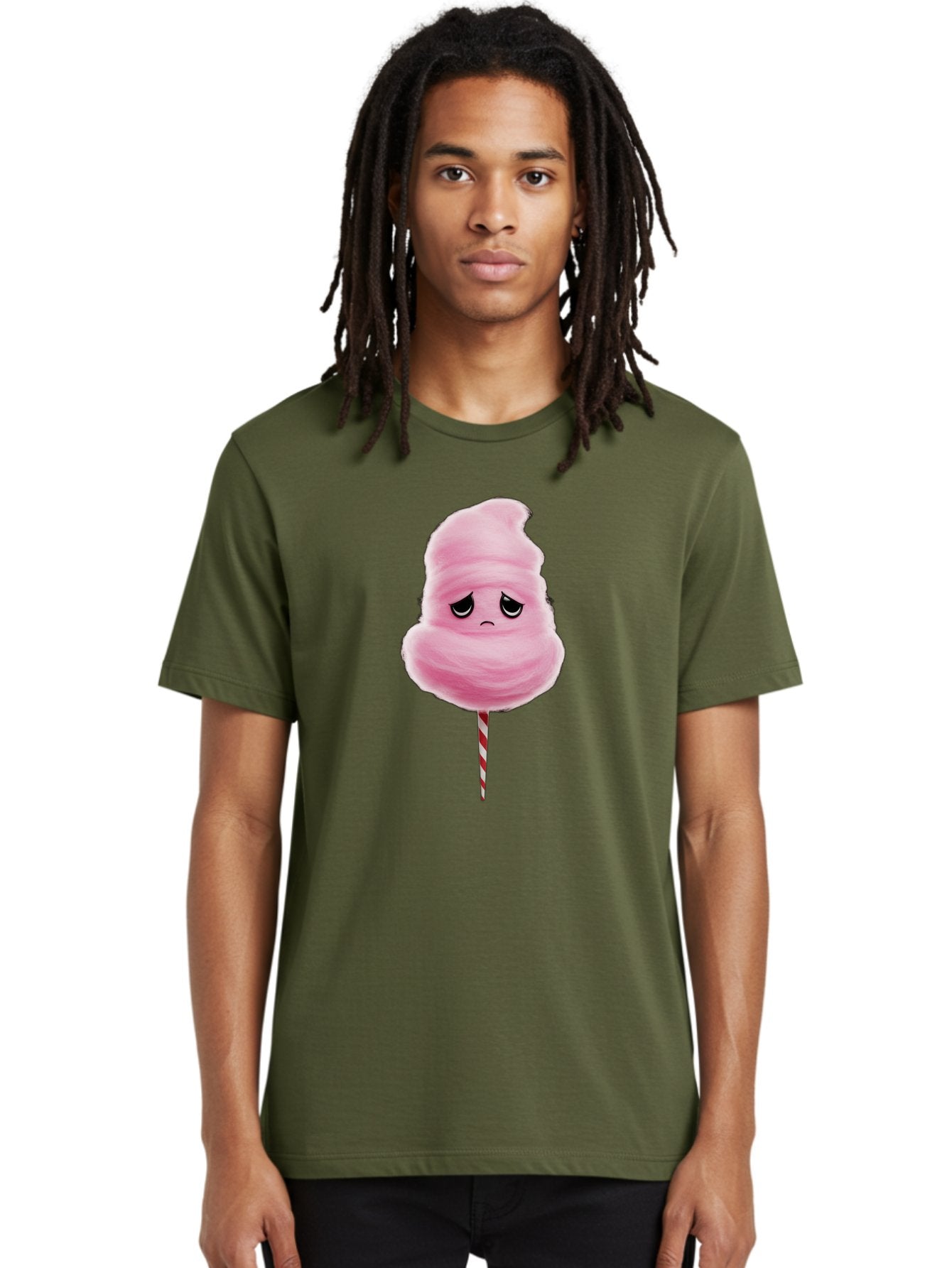 Angry-Cotton-Candy Men'S Graphic Tee, 100% Cotton, Comfortable Casual Summer Wear, Machine Washable, Angry Cotton Candy, Grumpy Face, Sweet Treat, Cartoon Character, Funny Expression, Mad Candy, Fluffy Pink Snack, Fairground Food, Angry Face, Bac586 23