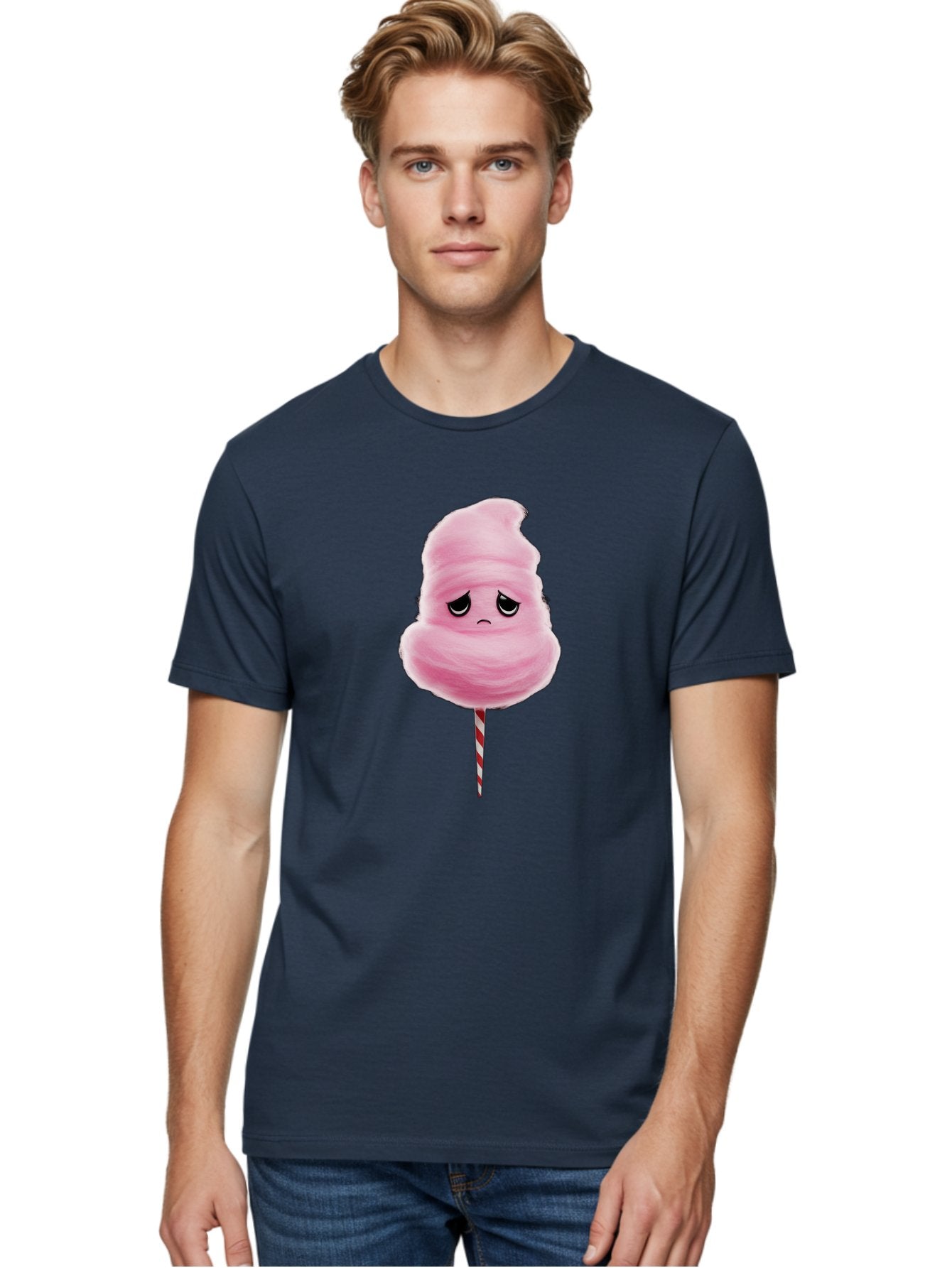 Angry-Cotton-Candy Men'S Graphic Tee, 100% Cotton, Comfortable Casual Summer Wear, Machine Washable, Angry Cotton Candy, Grumpy Face, Sweet Treat, Cartoon Character, Funny Expression, Mad Candy, Fluffy Pink Snack, Fairground Food, Angry Face, Bac586 27