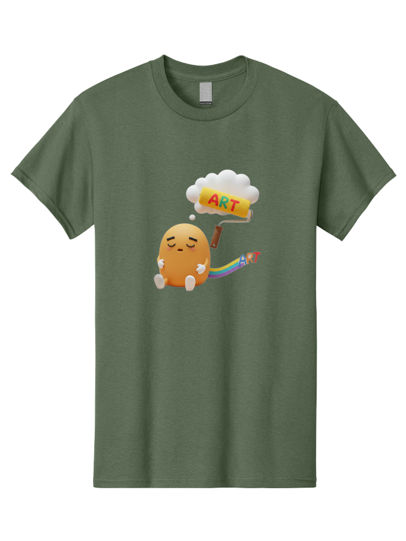 Art Men'S Graphic Tee, 100% Cotton, Comfortable Casual Summer Wear, Machine Washable, Cartoon Character, Creativity Unleashed, Dreamy Thoughts, Paint Roller, Colorful Art, Imagination, Artistic Expression, Vibrant Colors Bac587 15