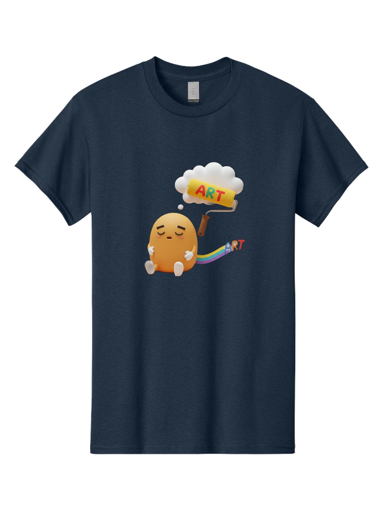 Art Men'S Graphic Tee, 100% Cotton, Comfortable Casual Summer Wear, Machine Washable, Cartoon Character, Creativity Unleashed, Dreamy Thoughts, Paint Roller, Colorful Art, Imagination, Artistic Expression, Vibrant Colors Bac587 11