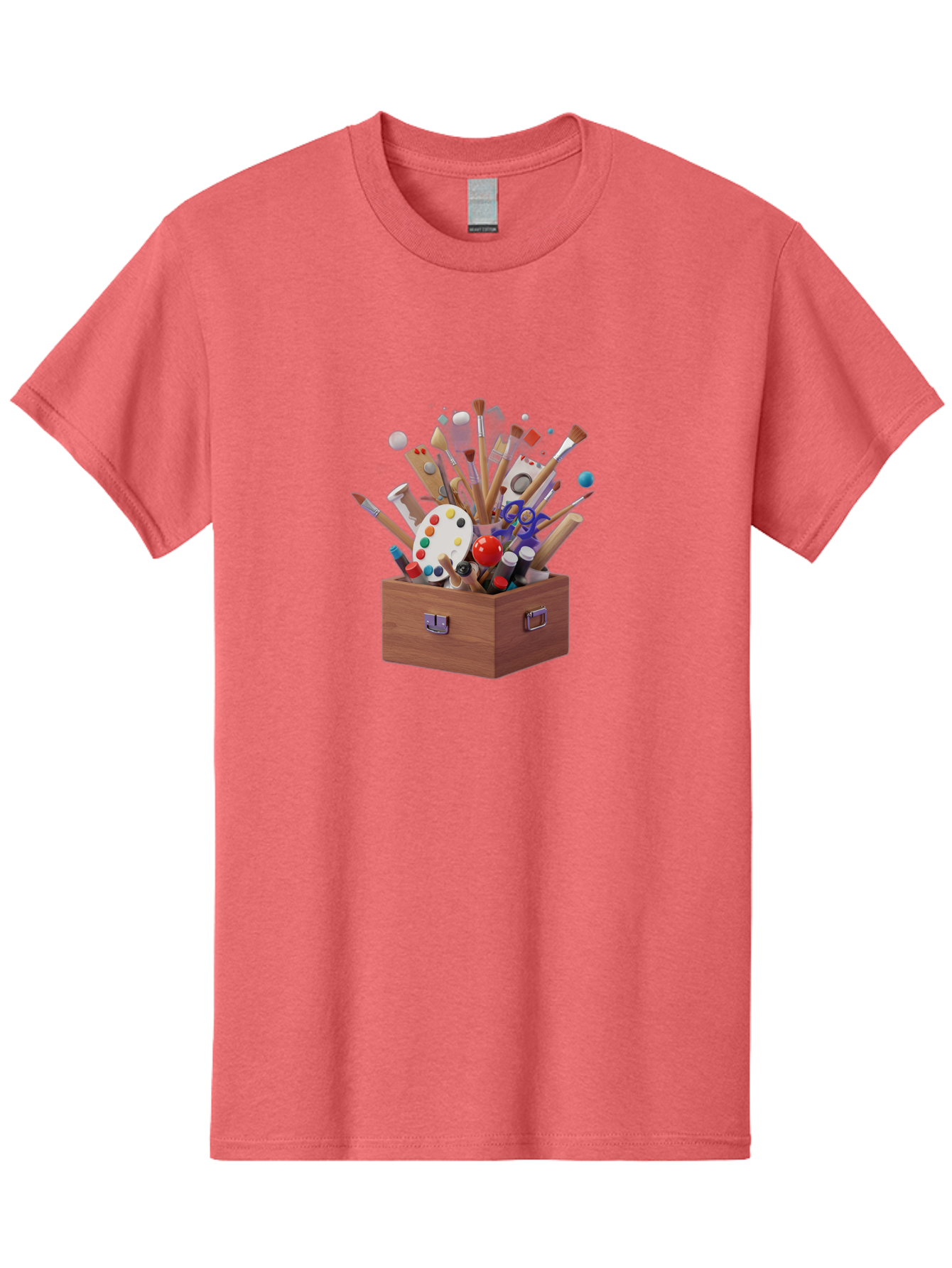 Artist-Toolbox Men'S Graphic Tee, 100% Cotton, Comfortable Casual Summer Wear, Machine Washable, Art Supplies, Paintbrushes, Palette, Paint Tubes, Creativity, Artistic Expression, Crafting, Diy, Art Studio, Painting Tools, Colorful Art Bac588 13