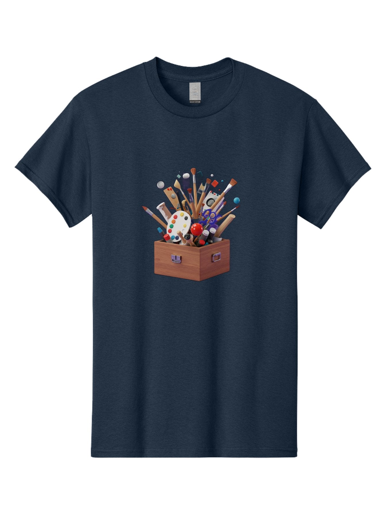 Artist-Toolbox Men'S Graphic Tee, 100% Cotton, Comfortable Casual Summer Wear, Machine Washable, Art Supplies, Paintbrushes, Palette, Paint Tubes, Creativity, Artistic Expression, Crafting, Diy, Art Studio, Painting Tools, Colorful Art Bac588 14