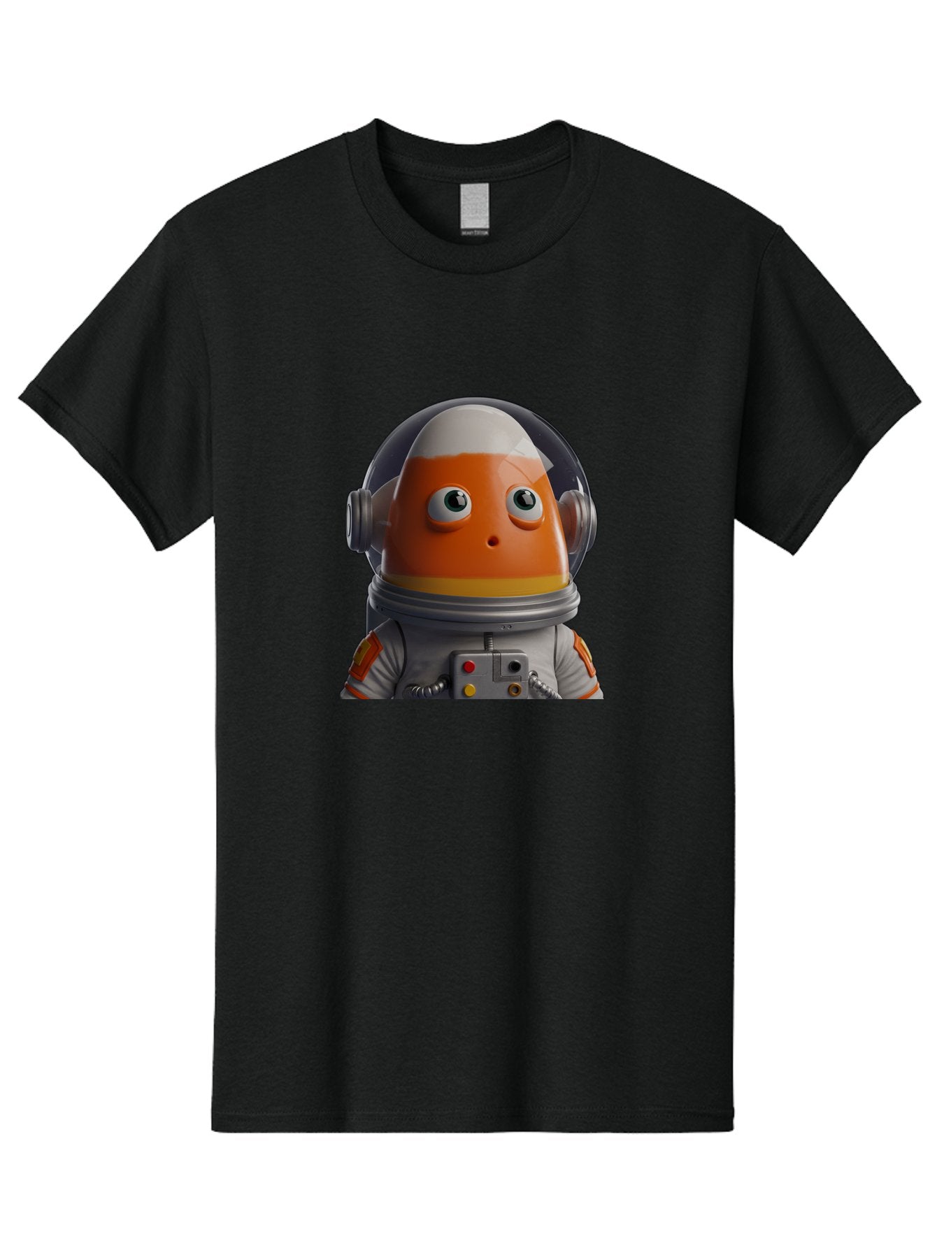 Astronaut-Fish Men'S Graphic Tee, 100% Cotton, Comfortable Casual Summer Wear, Machine Washable, Futuristic Astronaut, Candy-Themed Space Suit, Orange And White Colors, Cartoon-Style Character, Space Exploration, Sci-Fi Elements, Bac589 6