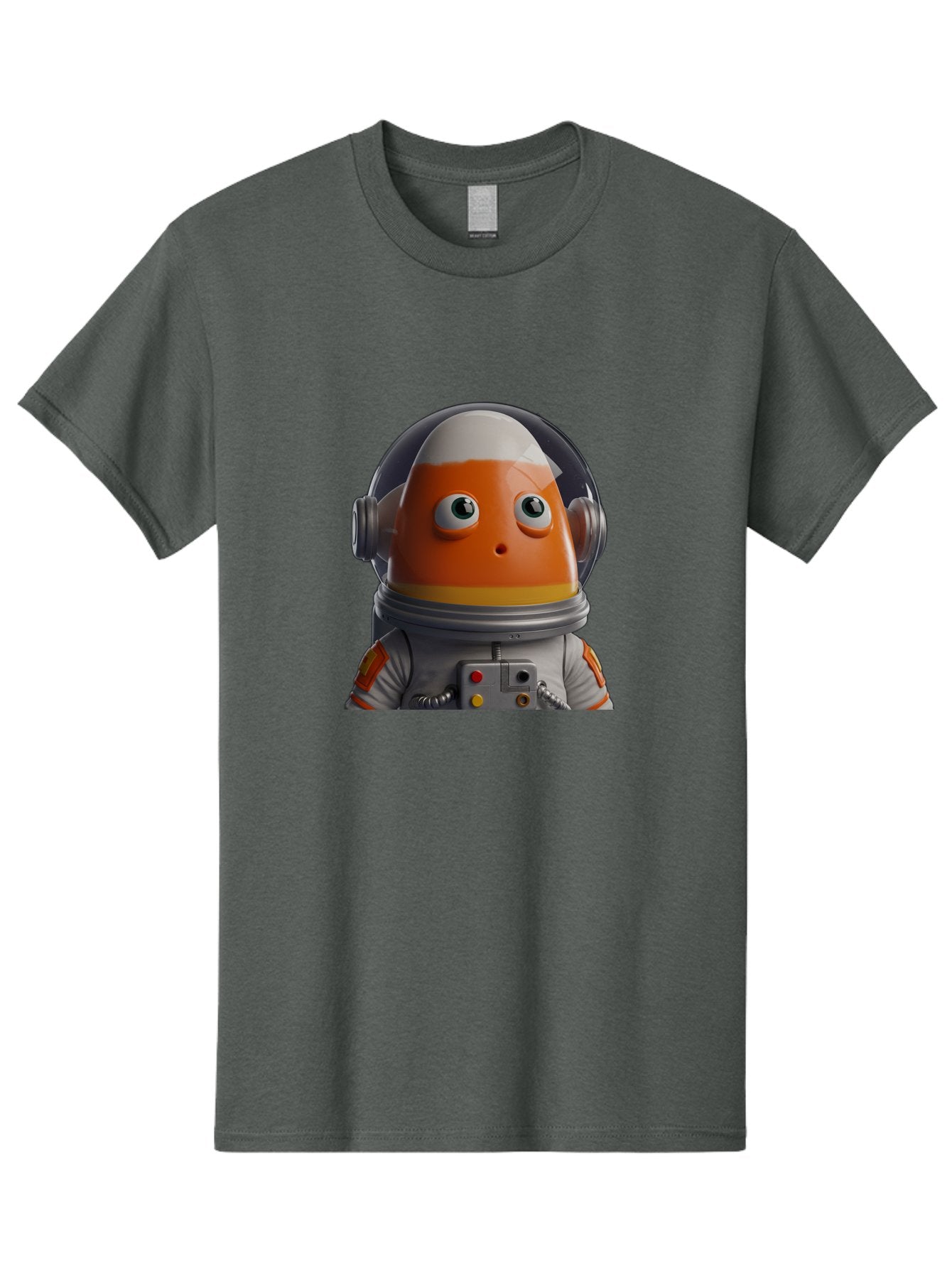 Astronaut-Fish Men'S Graphic Tee, 100% Cotton, Comfortable Casual Summer Wear, Machine Washable, Futuristic Astronaut, Candy-Themed Space Suit, Orange And White Colors, Cartoon-Style Character, Space Exploration, Sci-Fi Elements, Bac589 4
