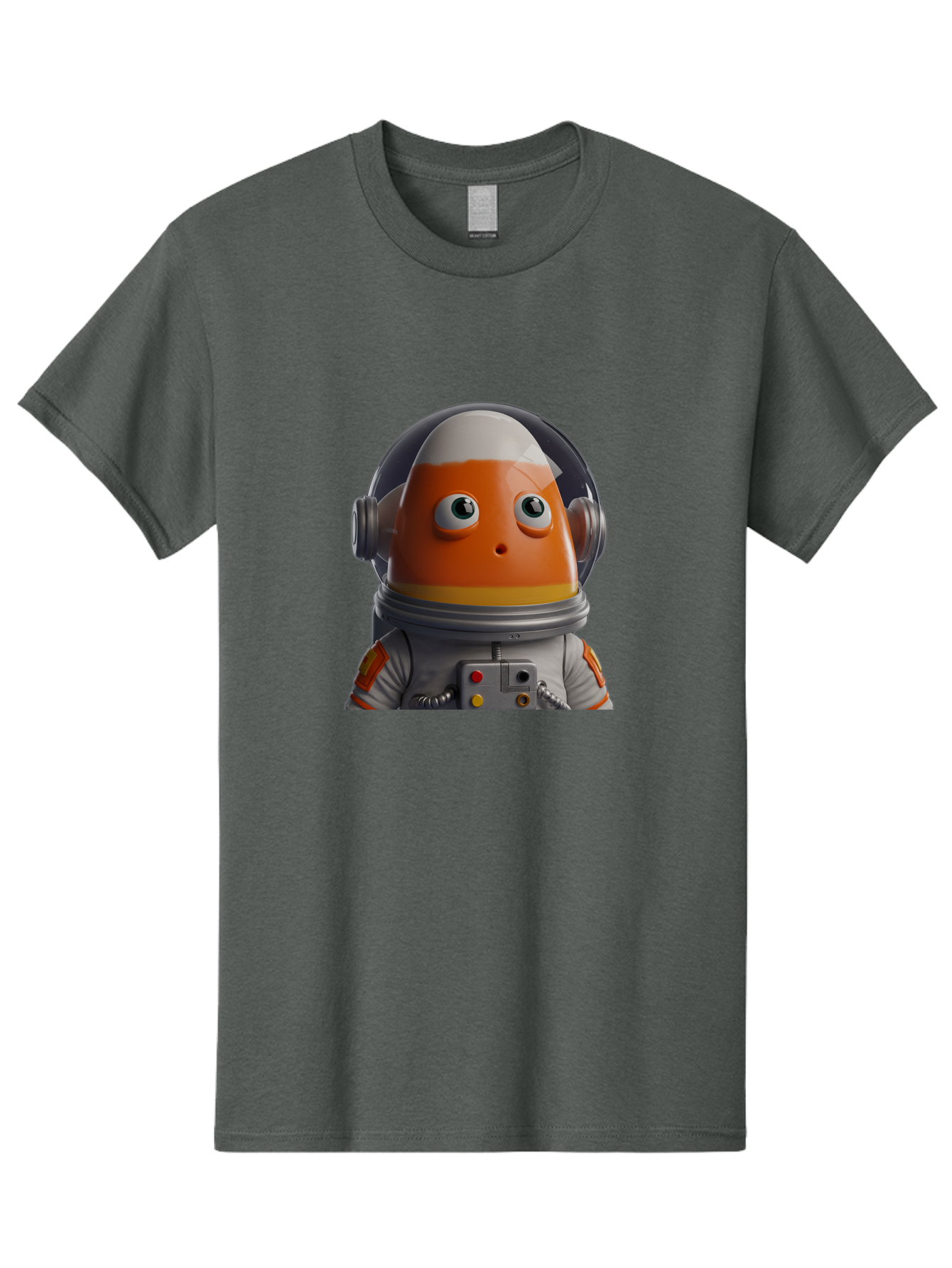 Astronaut-Fish Men'S Graphic Tee, 100% Cotton, Comfortable Casual Summer Wear, Machine Washable, Futuristic Astronaut, Candy-Themed Space Suit, Orange And White Colors, Cartoon-Style Character, Space Exploration, Sci-Fi Elements, Bac589 12