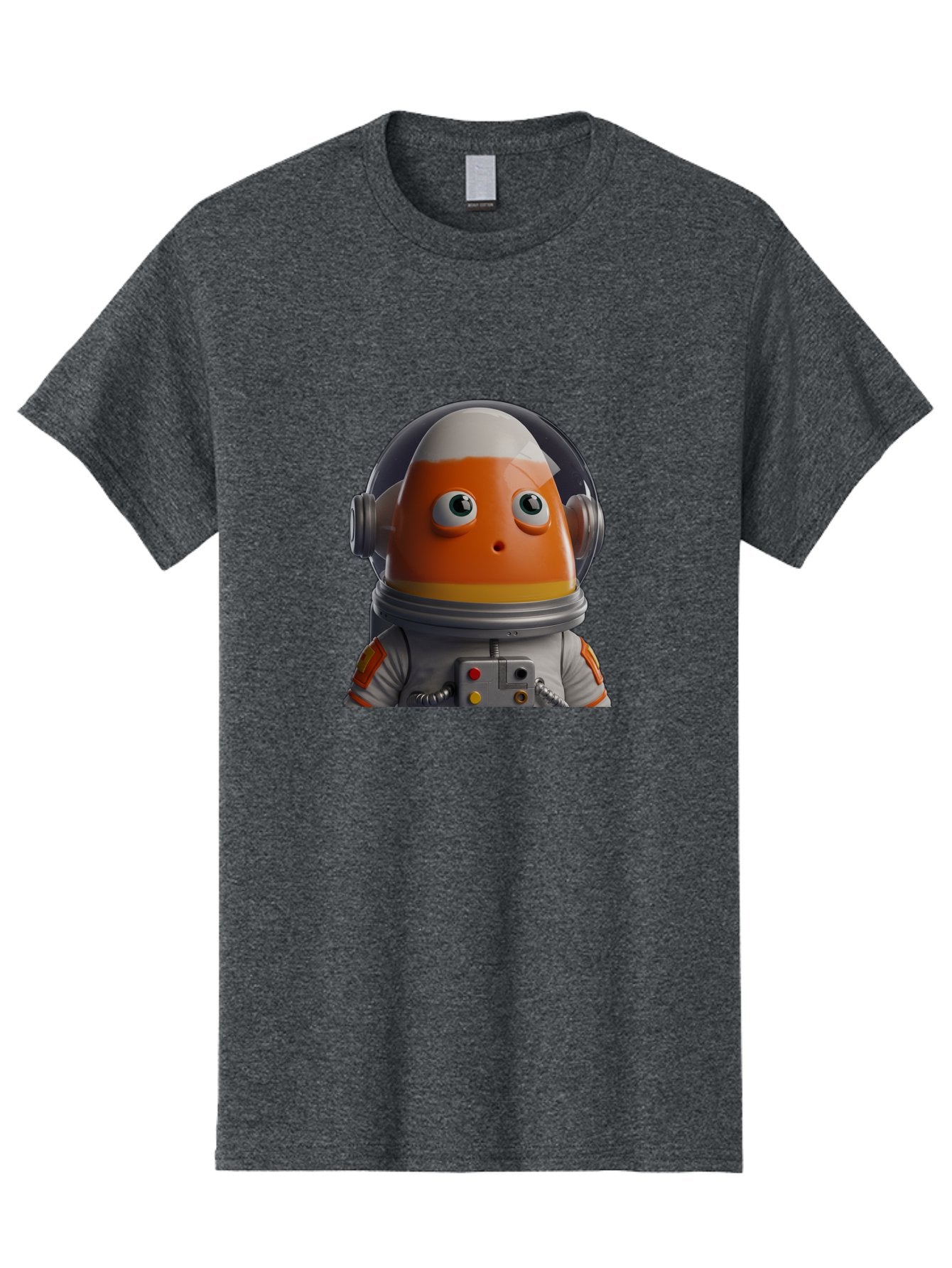 Astronaut-Fish Men'S Graphic Tee, 100% Cotton, Comfortable Casual Summer Wear, Machine Washable, Futuristic Astronaut, Candy-Themed Space Suit, Orange And White Colors, Cartoon-Style Character, Space Exploration, Sci-Fi Elements, Bac589 11