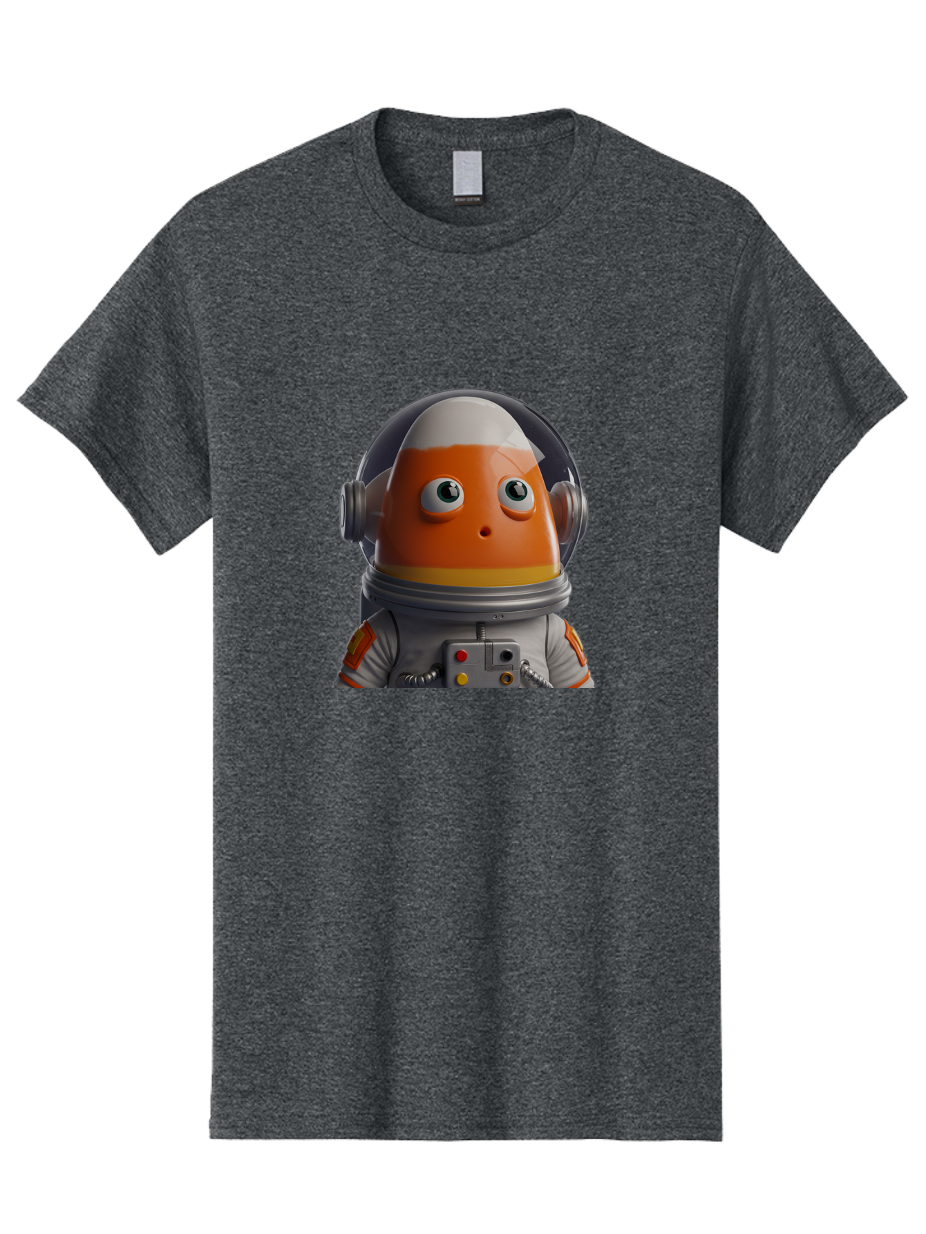 Astronaut-Fish Men'S Graphic Tee, 100% Cotton, Comfortable Casual Summer Wear, Machine Washable, Futuristic Astronaut, Candy-Themed Space Suit, Orange And White Colors, Cartoon-Style Character, Space Exploration, Sci-Fi Elements, Bac589 4