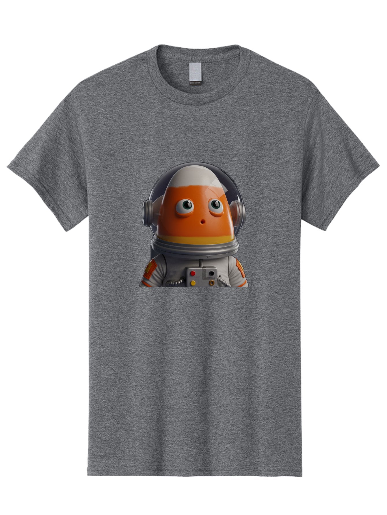 Astronaut-Fish Men'S Graphic Tee, 100% Cotton, Comfortable Casual Summer Wear, Machine Washable, Futuristic Astronaut, Candy-Themed Space Suit, Orange And White Colors, Cartoon-Style Character, Space Exploration, Sci-Fi Elements, Bac589 9