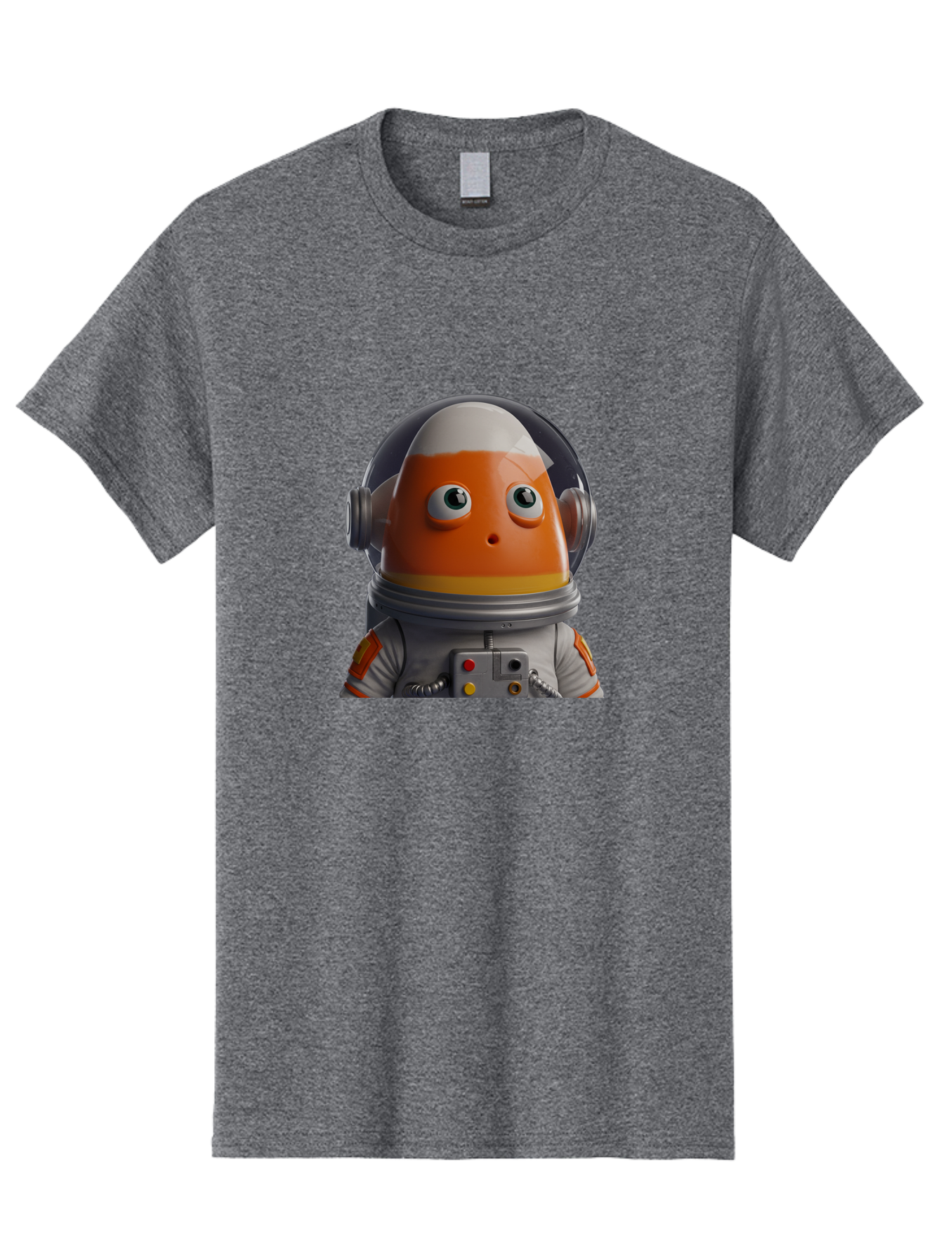 Astronaut-Fish Men'S Graphic Tee, 100% Cotton, Comfortable Casual Summer Wear, Machine Washable, Futuristic Astronaut, Candy-Themed Space Suit, Orange And White Colors, Cartoon-Style Character, Space Exploration, Sci-Fi Elements, Bac589 5