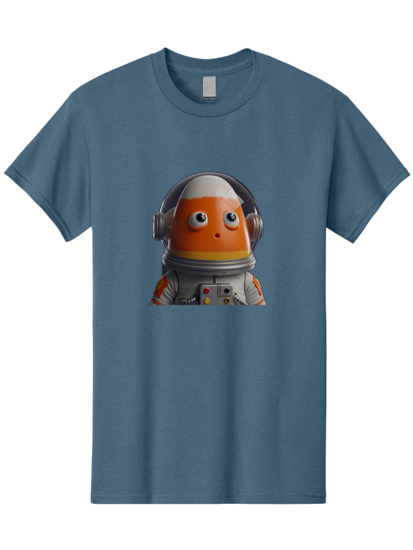 Astronaut-Fish Men'S Graphic Tee, 100% Cotton, Comfortable Casual Summer Wear, Machine Washable, Futuristic Astronaut, Candy-Themed Space Suit, Orange And White Colors, Cartoon-Style Character, Space Exploration, Sci-Fi Elements, Bac589 7