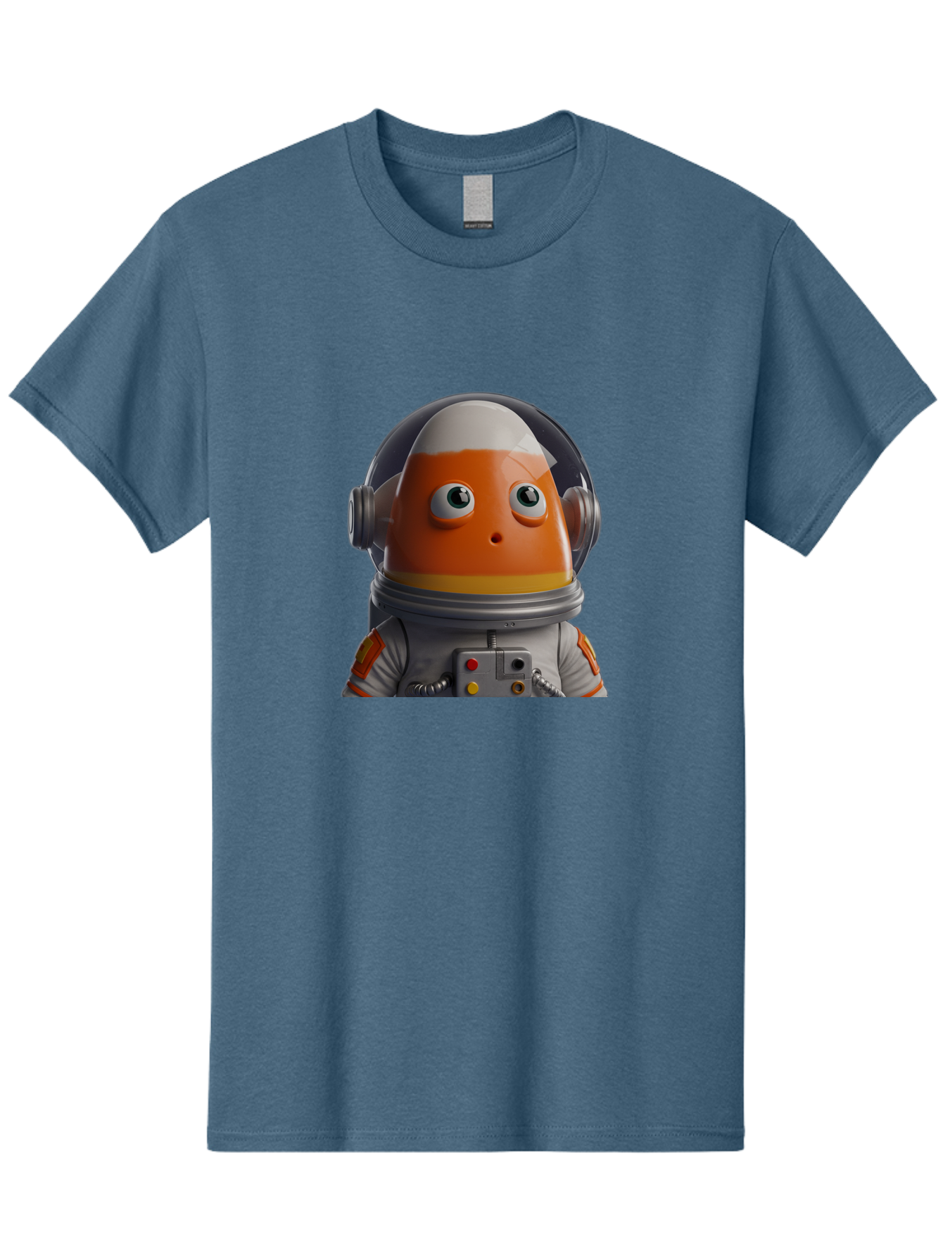 Astronaut-Fish Men'S Graphic Tee, 100% Cotton, Comfortable Casual Summer Wear, Machine Washable, Futuristic Astronaut, Candy-Themed Space Suit, Orange And White Colors, Cartoon-Style Character, Space Exploration, Sci-Fi Elements, Bac589 13