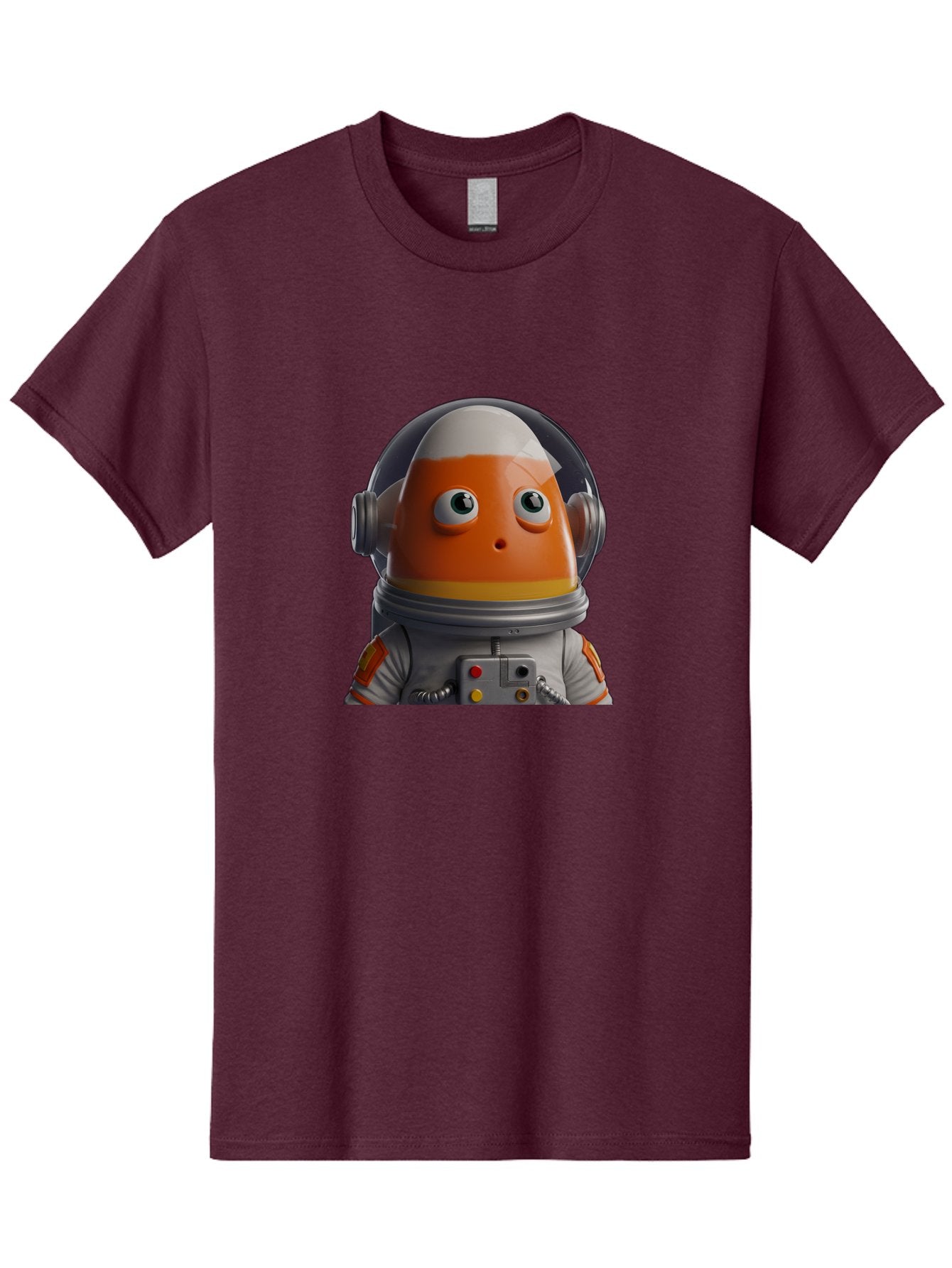 Astronaut-Fish Men'S Graphic Tee, 100% Cotton, Comfortable Casual Summer Wear, Machine Washable, Futuristic Astronaut, Candy-Themed Space Suit, Orange And White Colors, Cartoon-Style Character, Space Exploration, Sci-Fi Elements, Bac589 12