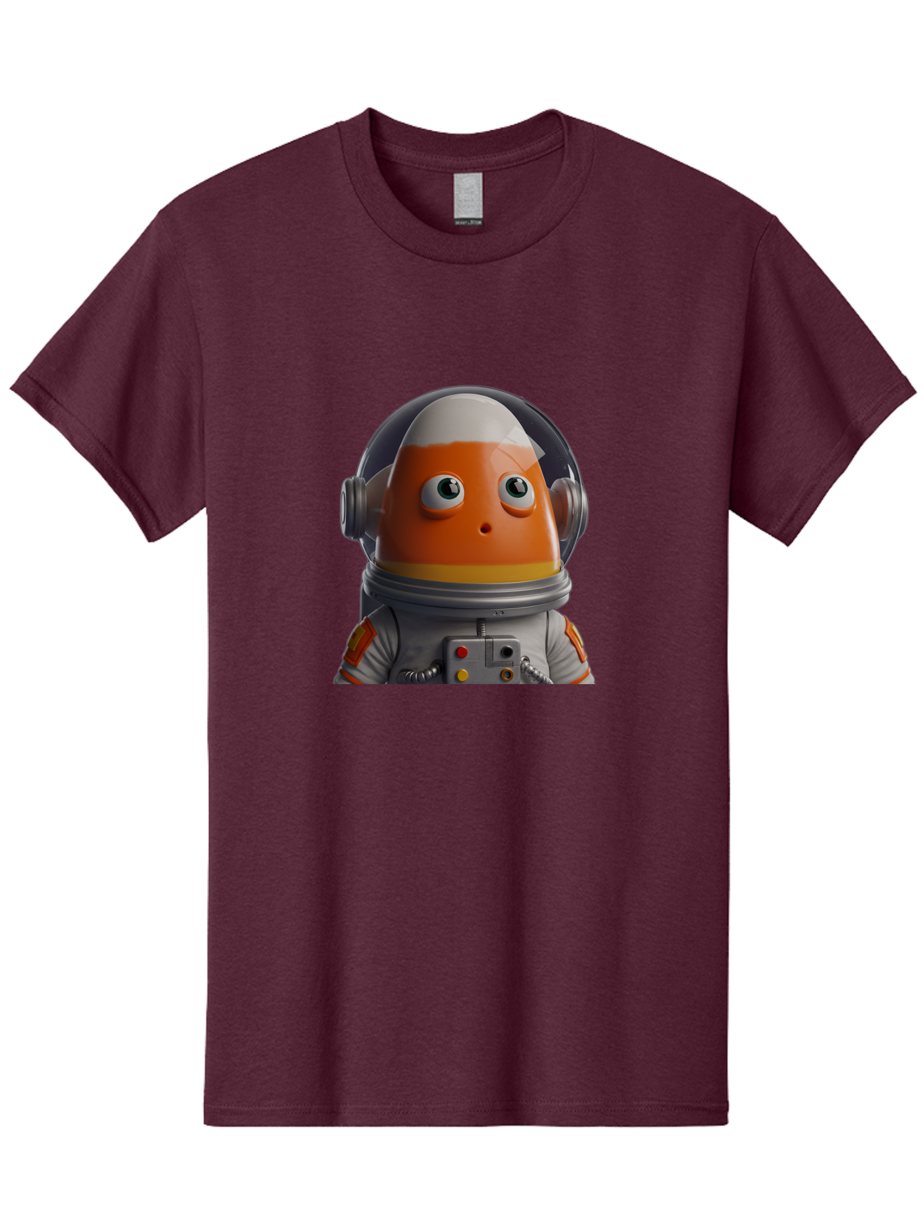 Astronaut-Fish Men'S Graphic Tee, 100% Cotton, Comfortable Casual Summer Wear, Machine Washable, Futuristic Astronaut, Candy-Themed Space Suit, Orange And White Colors, Cartoon-Style Character, Space Exploration, Sci-Fi Elements, Bac589 3