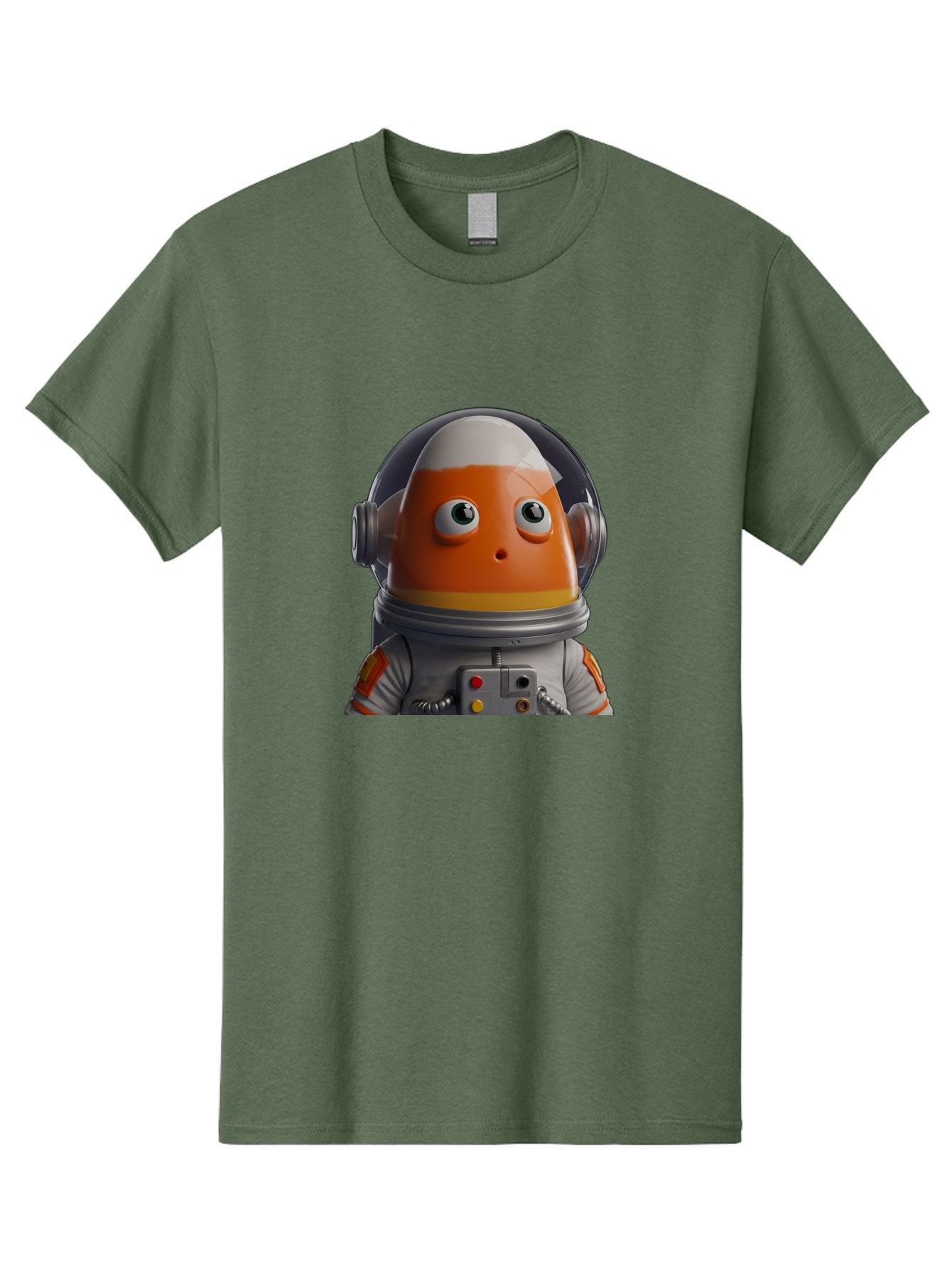 Astronaut-Fish Men'S Graphic Tee, 100% Cotton, Comfortable Casual Summer Wear, Machine Washable, Futuristic Astronaut, Candy-Themed Space Suit, Orange And White Colors, Cartoon-Style Character, Space Exploration, Sci-Fi Elements, Bac589 10