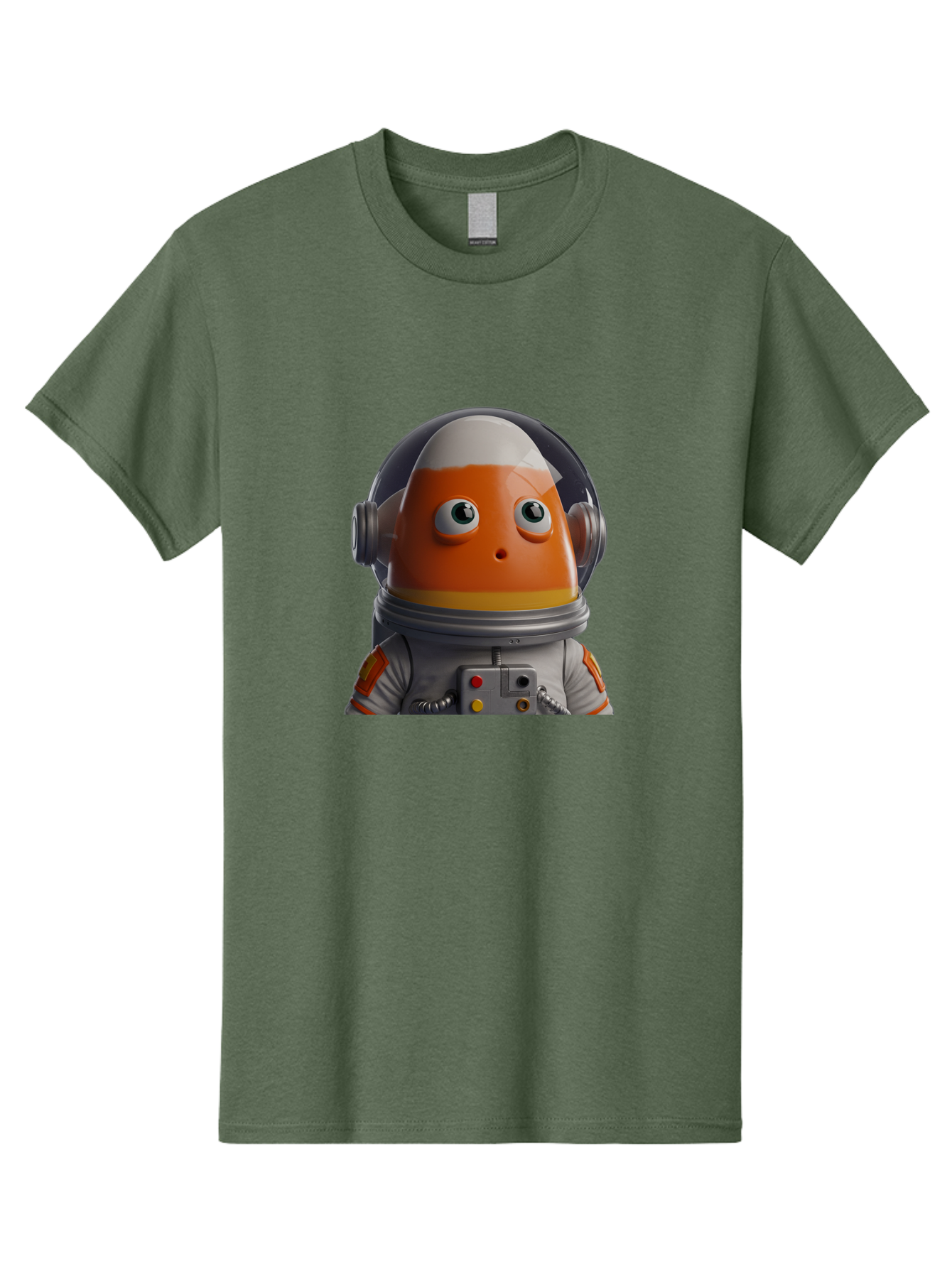 Astronaut-Fish Men'S Graphic Tee, 100% Cotton, Comfortable Casual Summer Wear, Machine Washable, Futuristic Astronaut, Candy-Themed Space Suit, Orange And White Colors, Cartoon-Style Character, Space Exploration, Sci-Fi Elements, Bac589 14