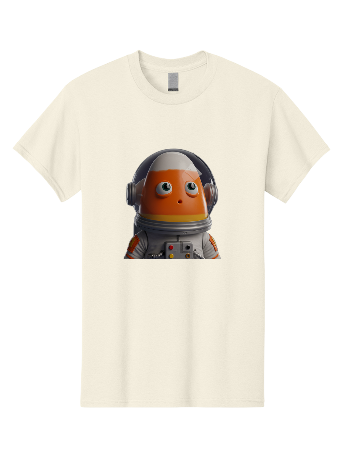 Astronaut-Fish Men'S Graphic Tee, 100% Cotton, Comfortable Casual Summer Wear, Machine Washable, Futuristic Astronaut, Candy-Themed Space Suit, Orange And White Colors, Cartoon-Style Character, Space Exploration, Sci-Fi Elements, Bac589 9