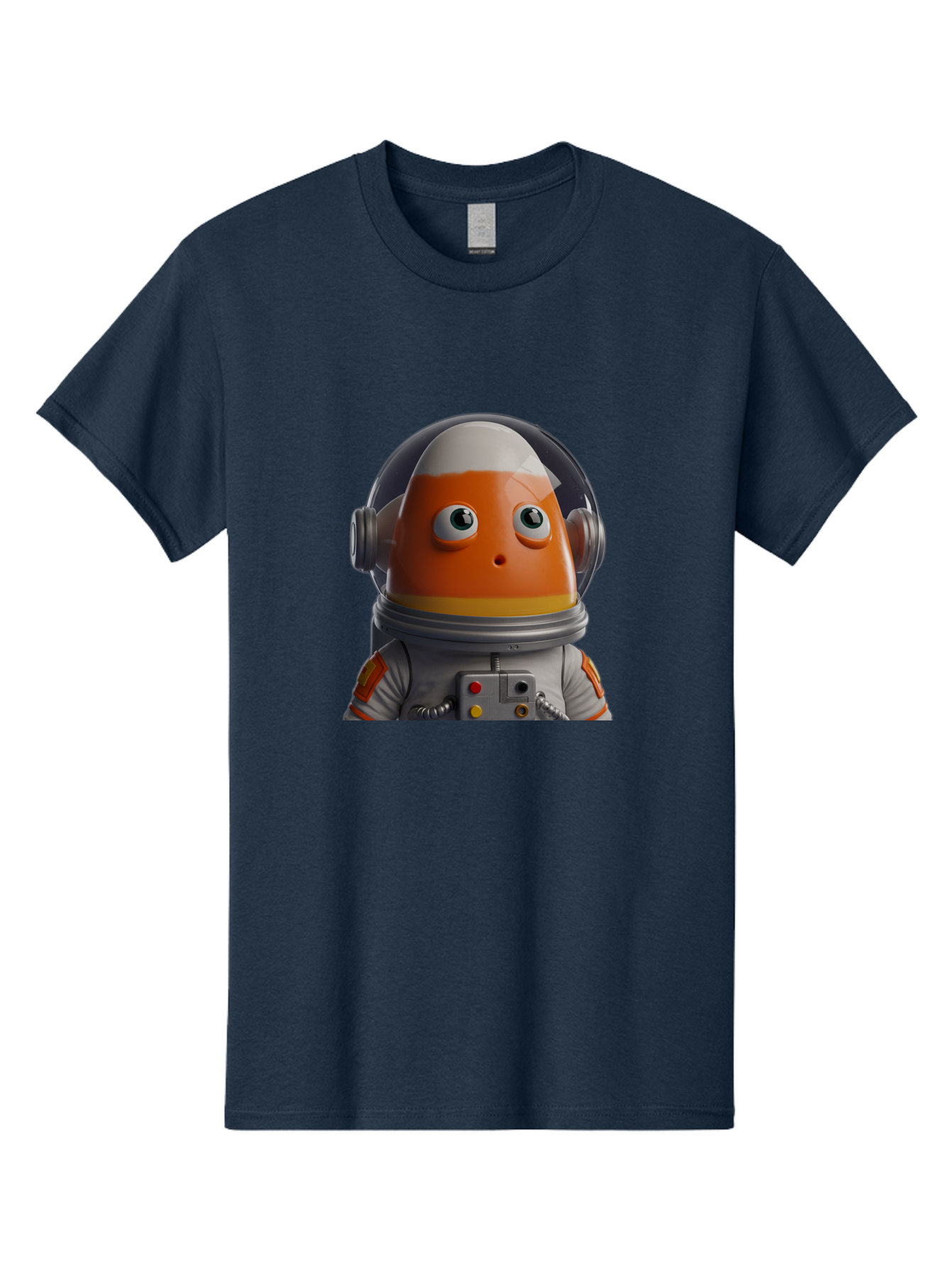Astronaut-Fish Men'S Graphic Tee, 100% Cotton, Comfortable Casual Summer Wear, Machine Washable, Futuristic Astronaut, Candy-Themed Space Suit, Orange And White Colors, Cartoon-Style Character, Space Exploration, Sci-Fi Elements, Bac589 11