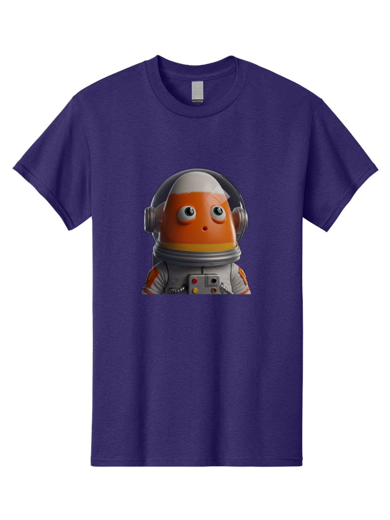 Astronaut-Fish Men'S Graphic Tee, 100% Cotton, Comfortable Casual Summer Wear, Machine Washable, Futuristic Astronaut, Candy-Themed Space Suit, Orange And White Colors, Cartoon-Style Character, Space Exploration, Sci-Fi Elements, Bac589 8