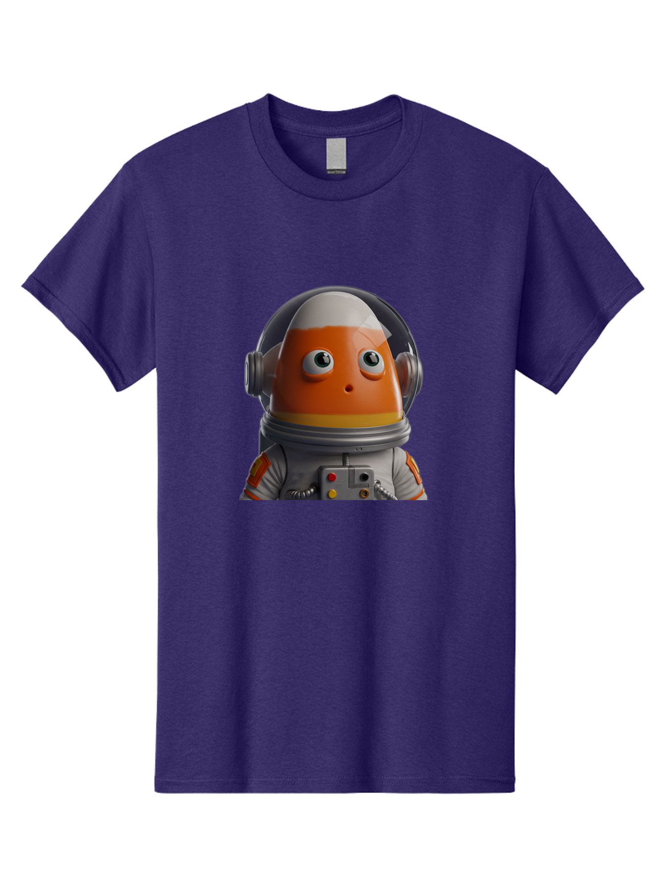 Astronaut-Fish Men'S Graphic Tee, 100% Cotton, Comfortable Casual Summer Wear, Machine Washable, Futuristic Astronaut, Candy-Themed Space Suit, Orange And White Colors, Cartoon-Style Character, Space Exploration, Sci-Fi Elements, Bac589 6