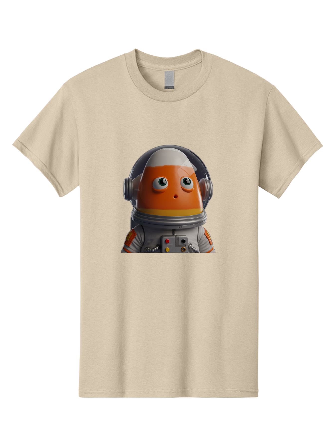 Astronaut-Fish Men'S Graphic Tee, 100% Cotton, Comfortable Casual Summer Wear, Machine Washable, Futuristic Astronaut, Candy-Themed Space Suit, Orange And White Colors, Cartoon-Style Character, Space Exploration, Sci-Fi Elements, Bac589 10