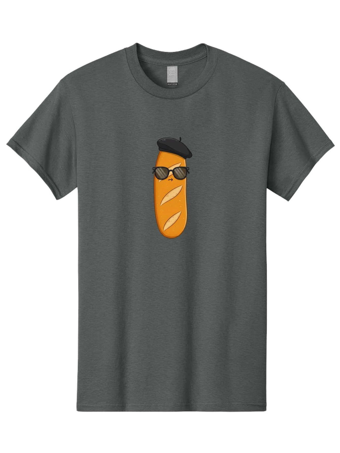 Baguette-Character-1 Men'S Graphic Tee, 100% Cotton, Comfortable Casual Summer Wear, Machine Washable, Cartoon Baguette, Sunglasses, Beret, French Bread, Cute Character, Funny Meme, Cartoon Style, Bread Character, Quirky Design, Bac590 12