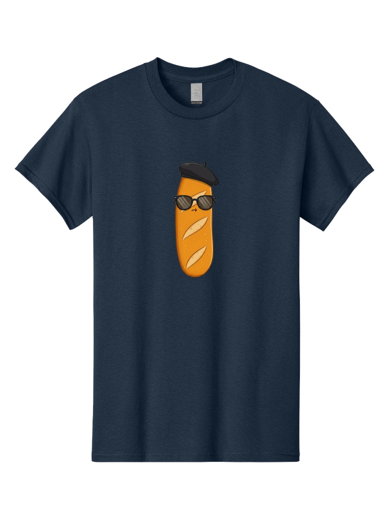Baguette-Character-1 Men'S Graphic Tee, 100% Cotton, Comfortable Casual Summer Wear, Machine Washable, Cartoon Baguette, Sunglasses, Beret, French Bread, Cute Character, Funny Meme, Cartoon Style, Bread Character, Quirky Design, Bac590 11