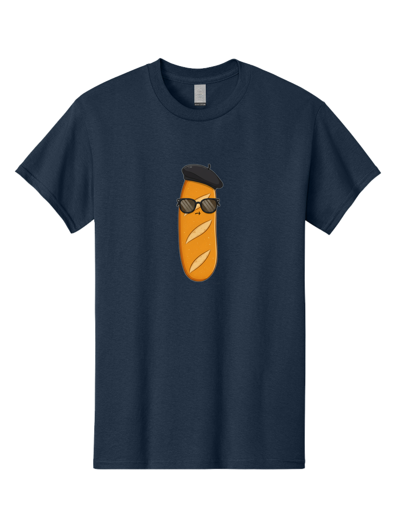 Baguette-Character-1 Men'S Graphic Tee, 100% Cotton, Comfortable Casual Summer Wear, Machine Washable, Cartoon Baguette, Sunglasses, Beret, French Bread, Cute Character, Funny Meme, Cartoon Style, Bread Character, Quirky Design, Bac590 4