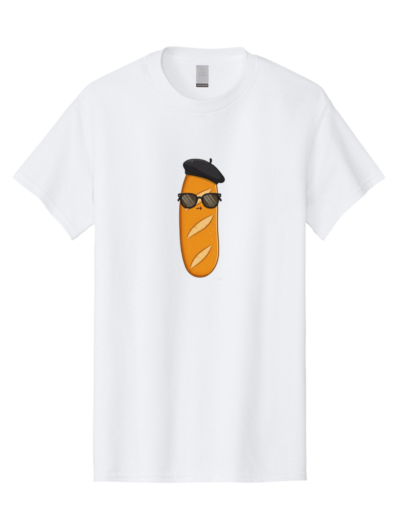 Baguette-Character-1 Men'S Graphic Tee, 100% Cotton, Comfortable Casual Summer Wear, Machine Washable, Cartoon Baguette, Sunglasses, Beret, French Bread, Cute Character, Funny Meme, Cartoon Style, Bread Character, Quirky Design, Bac590 8