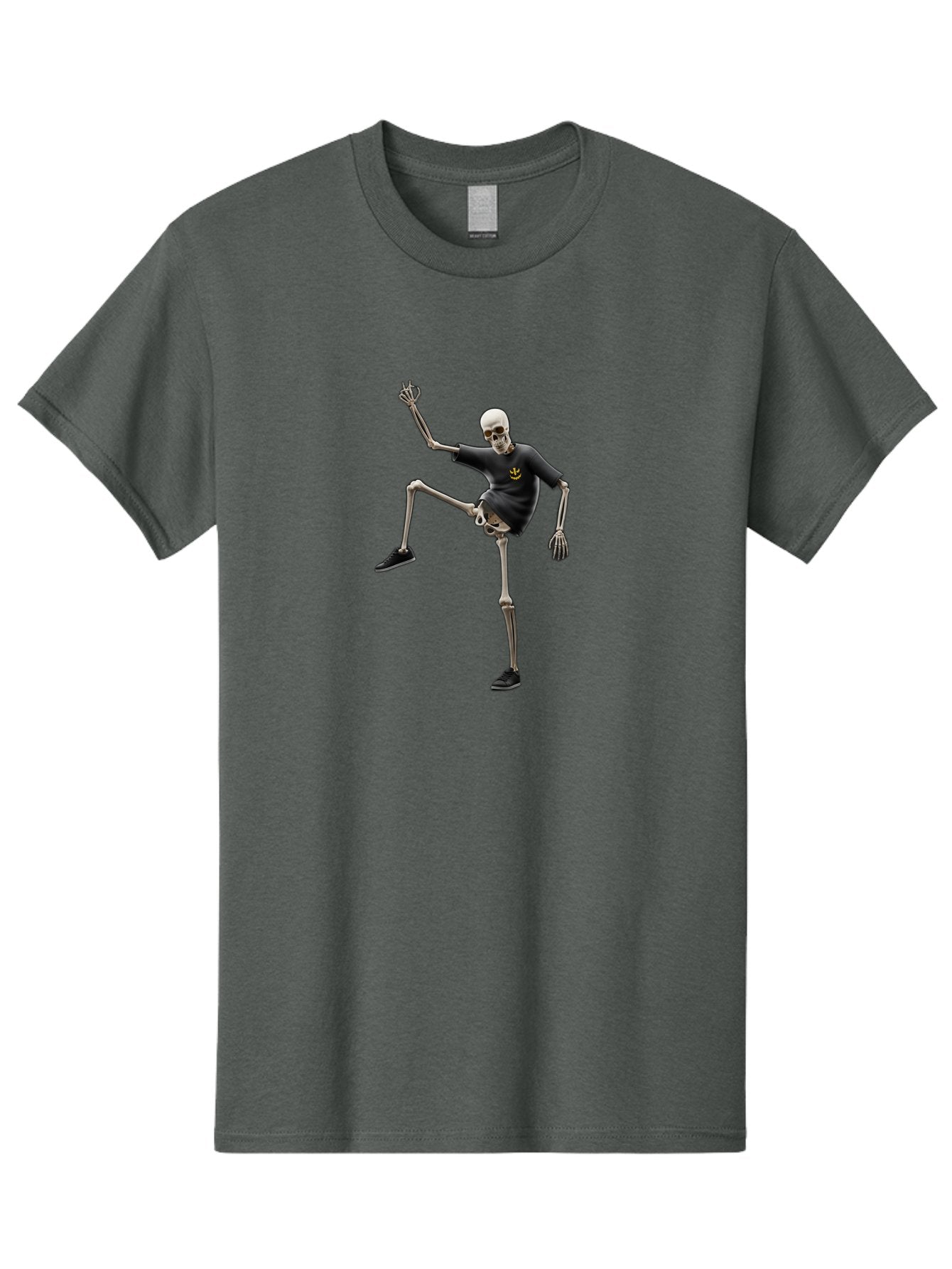 Bape-Skeleton Men'S Graphic Tee, 100% Cotton, Comfortable Casual Summer Wear, Machine Washable, Dancing Skeleton, Skeleton In T-Shirt, Yellow Logo, Dancing Pose, Black Shoes, Skeleton Illustration, Pop Culture, Fun, Quirky, Spooky, Playful, Bac597 12
