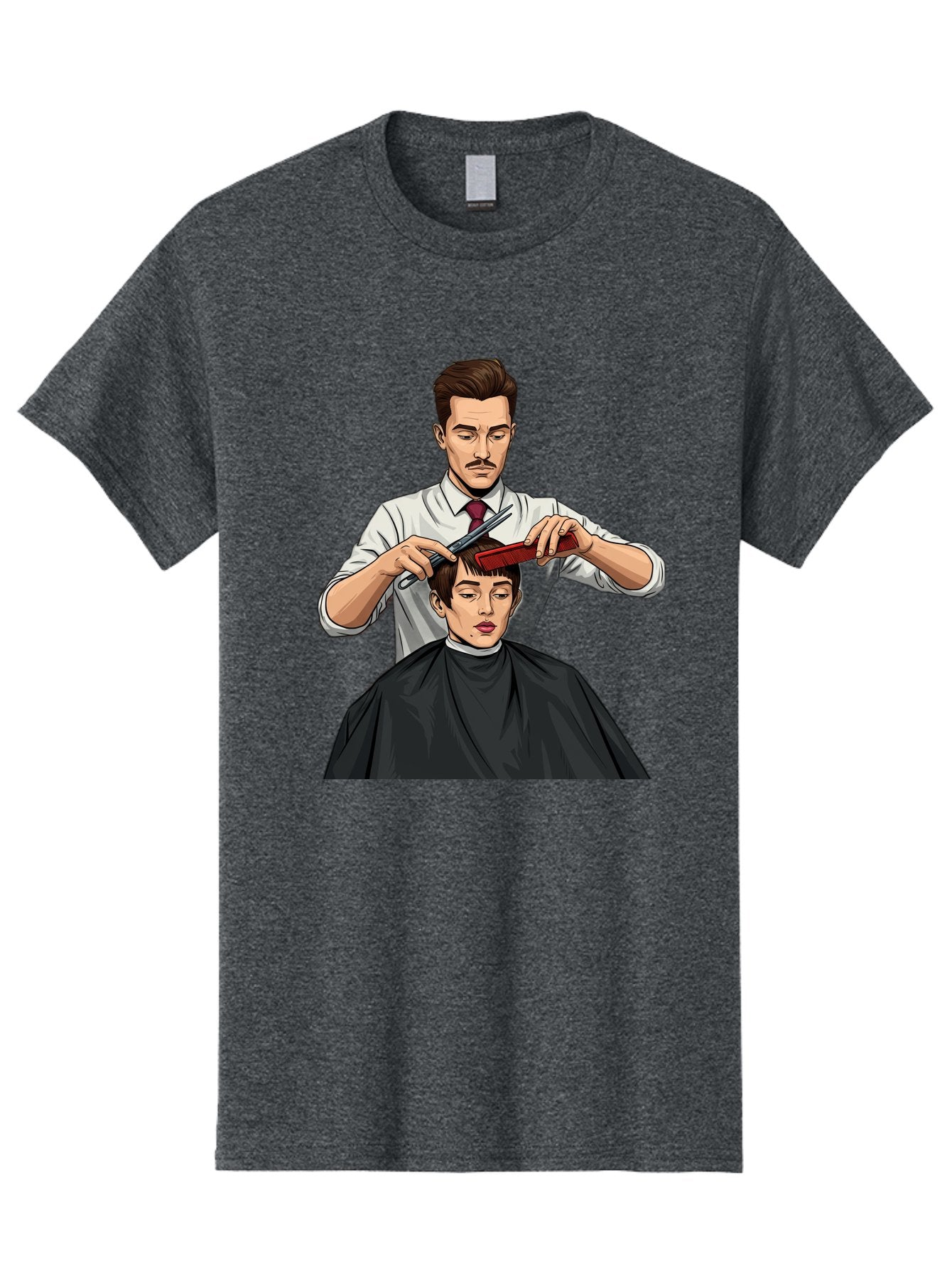 Barber-Cutting-Hair Men'S Graphic Tee, 100% Cotton, Comfortable Casual Summer Wear, Machine Washable, Barber Cutting Hair, Male Grooming, Haircut Service, Scissors And Comb, Stylish Haircut, Grooming Experience, Men'S Salon Bac602 9