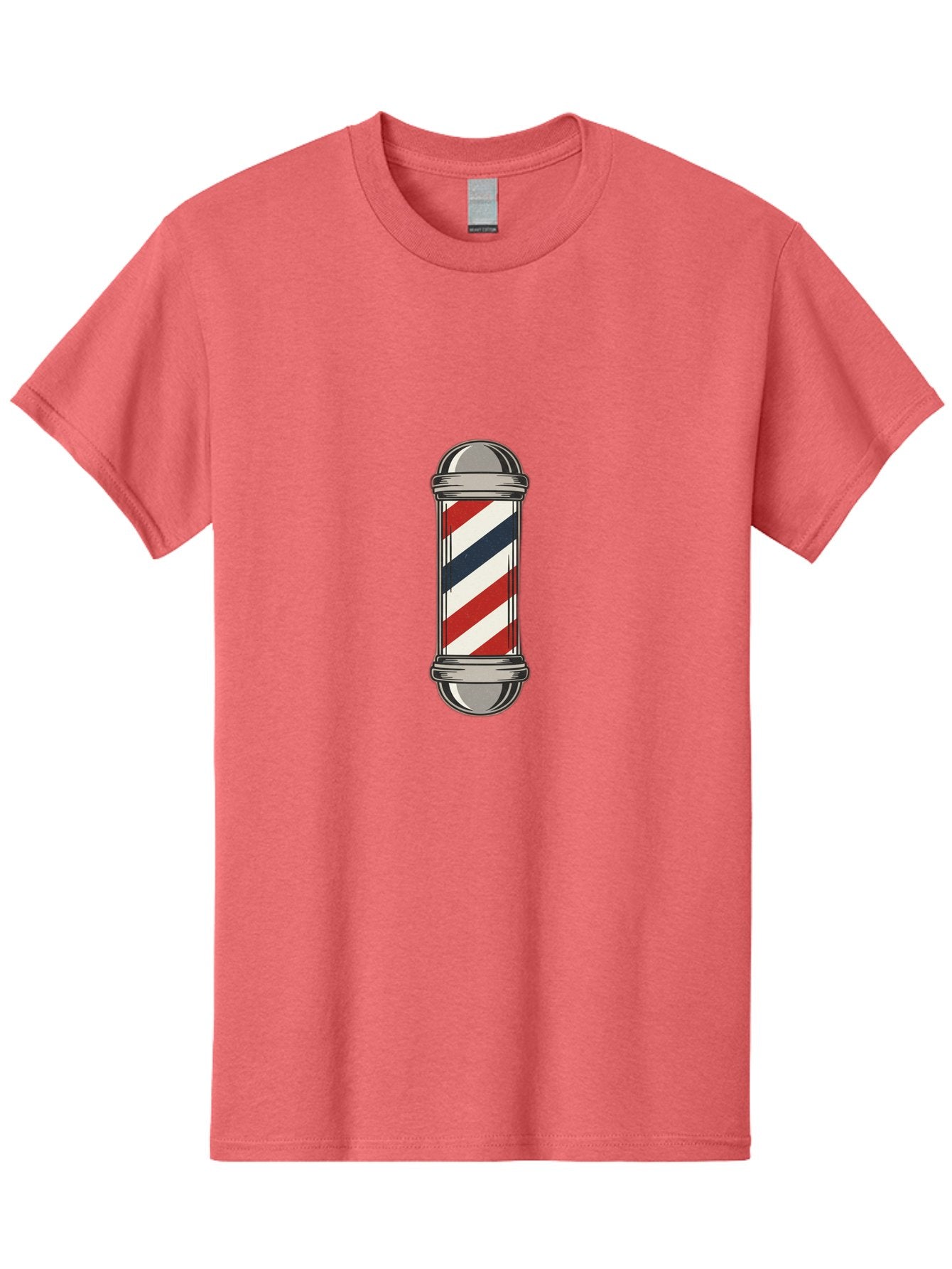 Barber-Pole-1 Men'S Graphic Tee, 100% Cotton, Comfortable Casual Summer Wear, Machine Washable, Barber Pole Sign, Red White And Blue Stripes, Classic Barber Symbol, Vintage Barbershop Icon, Traditional Barber Pole Design, Barber Shop Signage Bac603 5