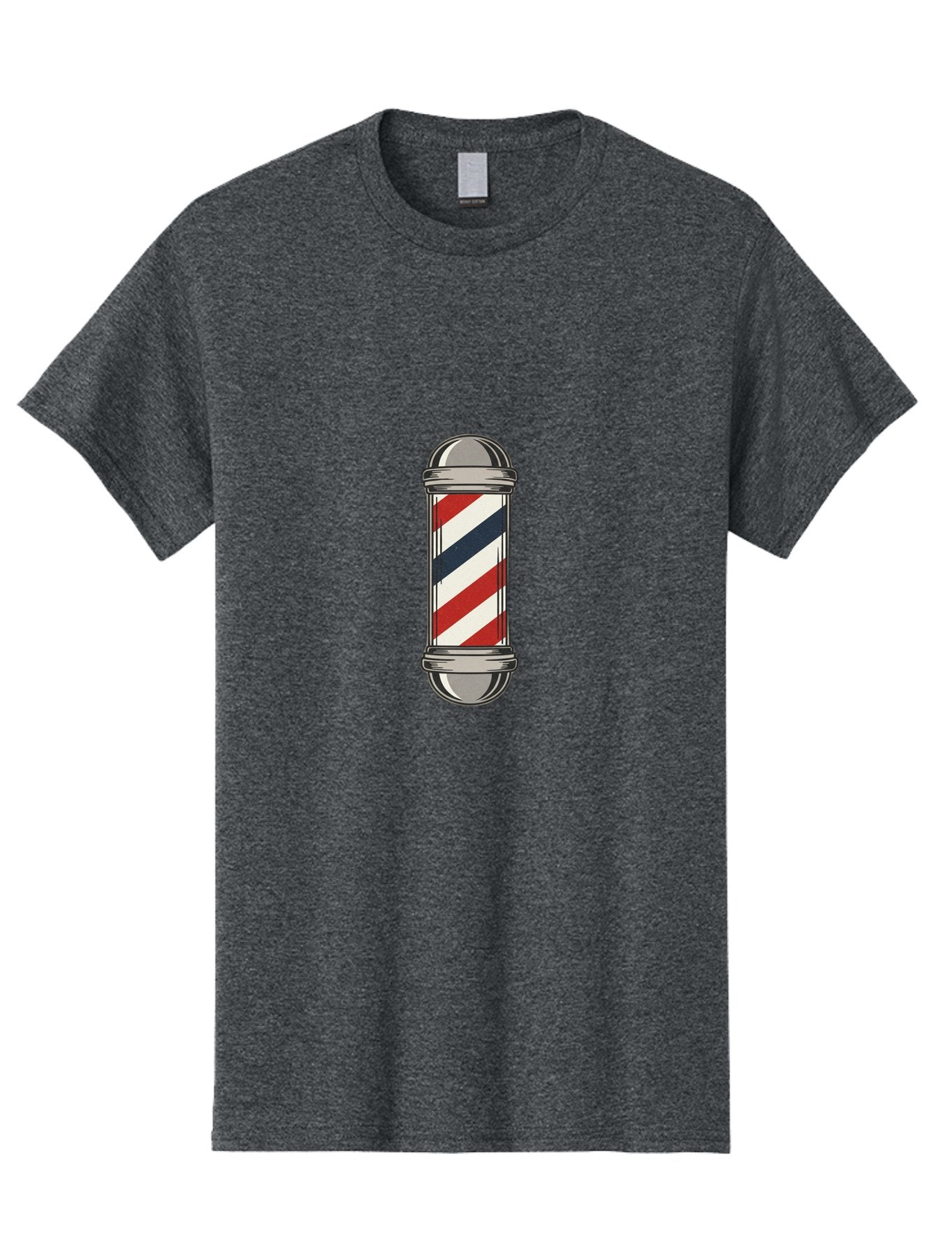 Barber-Pole-1 Men'S Graphic Tee, 100% Cotton, Comfortable Casual Summer Wear, Machine Washable, Barber Pole Sign, Red White And Blue Stripes, Classic Barber Symbol, Vintage Barbershop Icon, Traditional Barber Pole Design, Barber Shop Signage Bac603