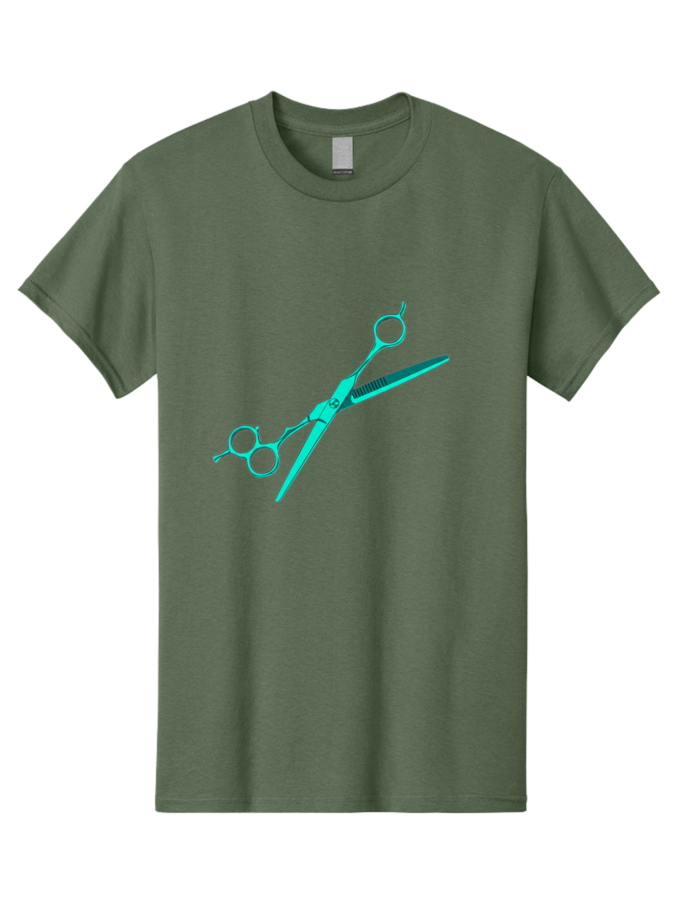 Barber-Scissors Men'S Graphic Tee, 100% Cotton, Comfortable Casual Summer Wear, Machine Washable, Hairdressing Scissors, Beauty Tools, Salon Equipment, Hair Cutting, Grooming, Styling, Professional Hairstyling Bac607