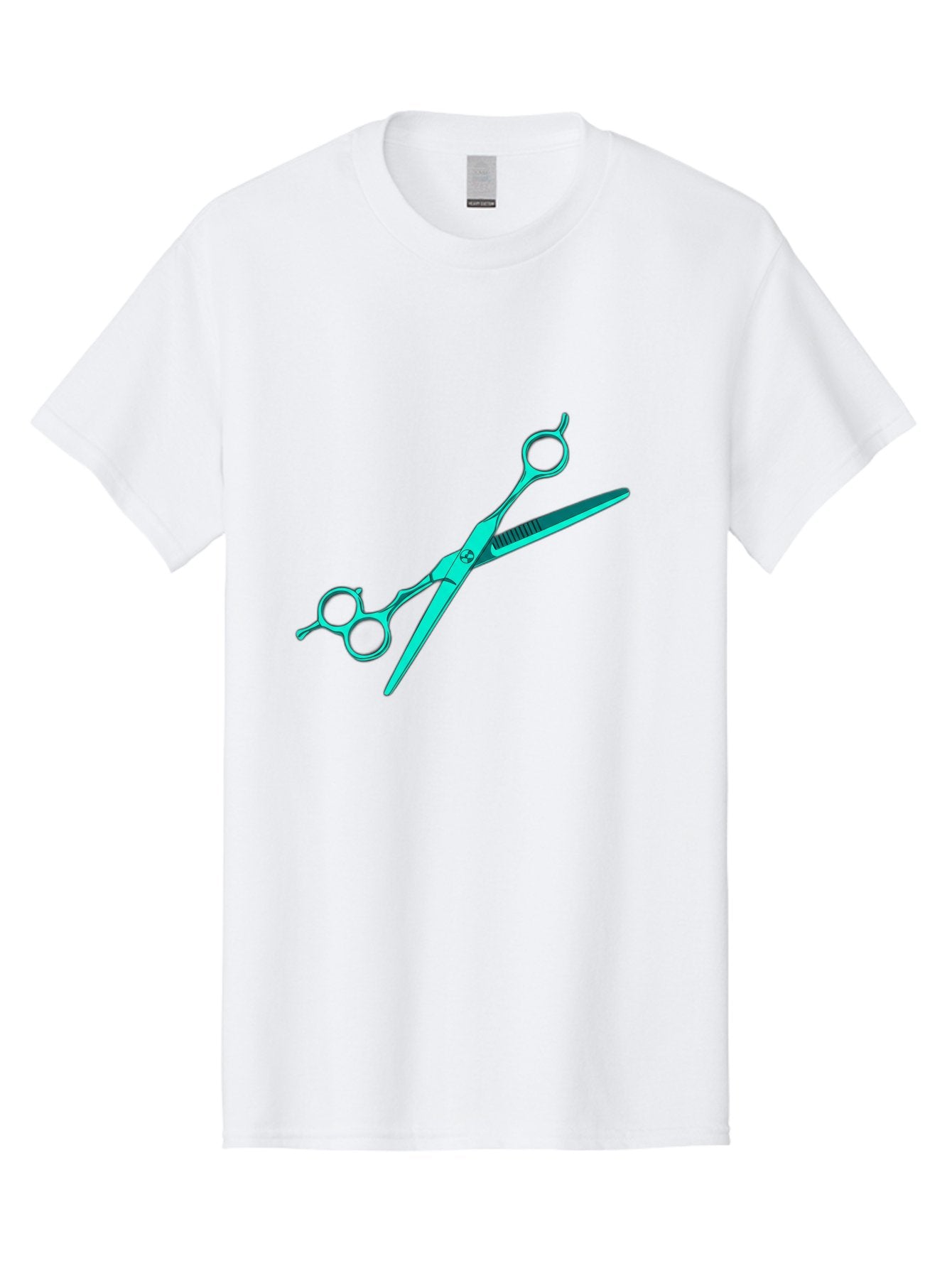 Barber-Scissors Men'S Graphic Tee, 100% Cotton, Comfortable Casual Summer Wear, Machine Washable, Hairdressing Scissors, Beauty Tools, Salon Equipment, Hair Cutting, Grooming, Styling, Professional Hairstyling Bac607
