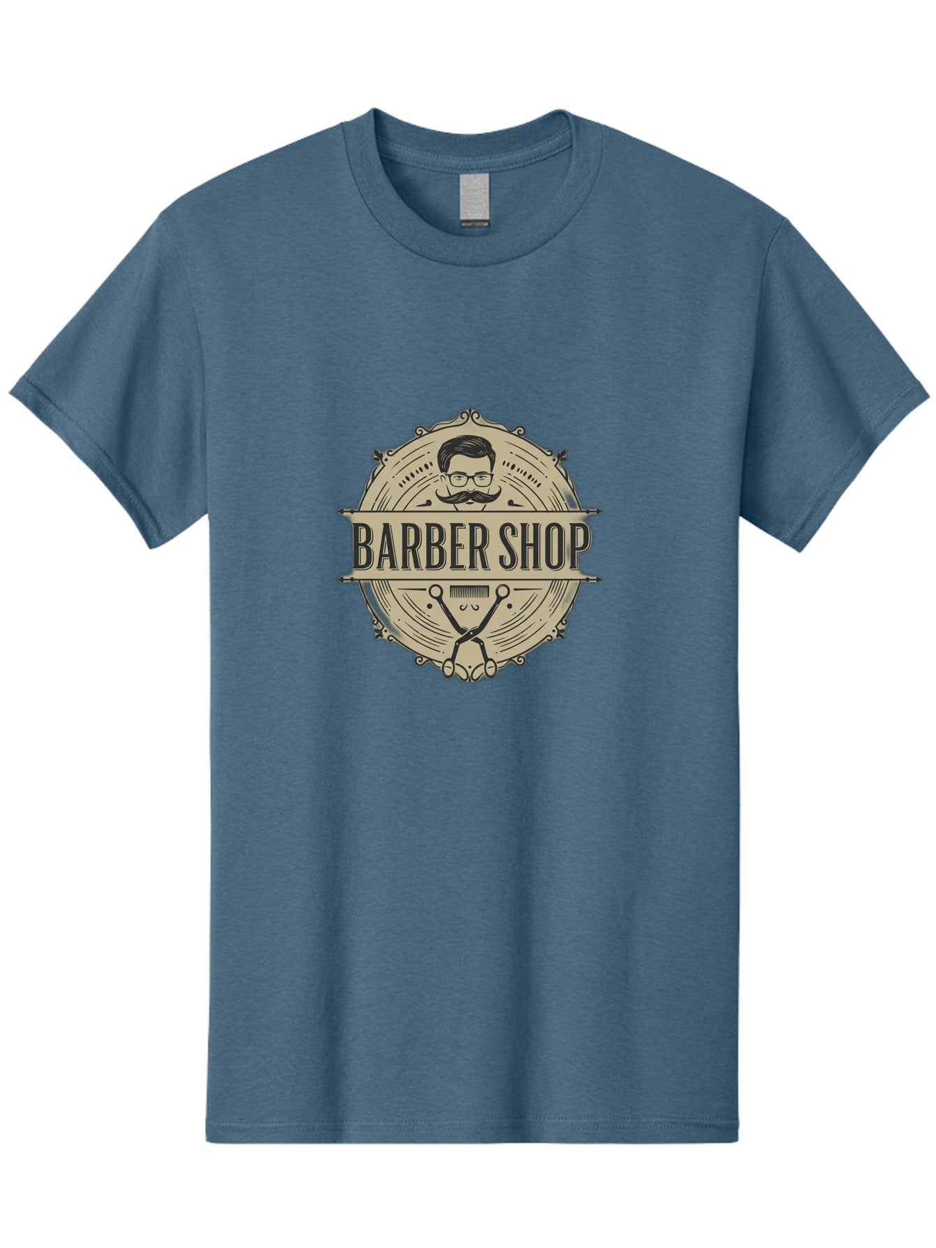 Barber-Shop-1 Men'S Graphic Tee, 100% Cotton, Comfortable Casual Summer Wear, Machine Washable, Barber Shop Logo, Vintage Style, Men'S Grooming, Beard Care, Scissors, Mustache, Stylish Haircut, Classic Design, Retro Aesthetic, Barber Shop Sign Bac608 4