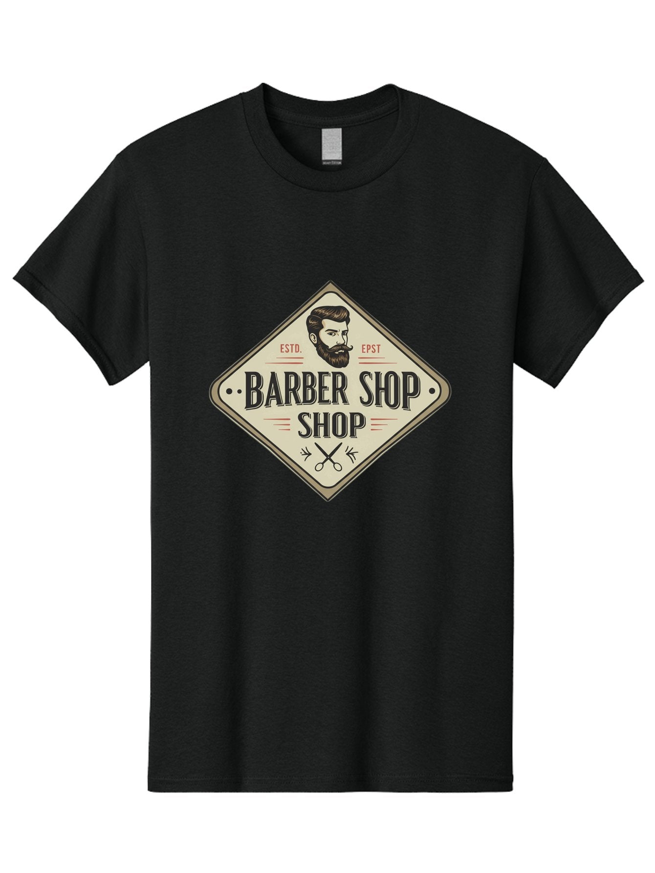 Barber-Shop-Shop Men'S Graphic Tee, 100% Cotton, Comfortable Casual Summer Wear, Machine Washable, Barber Shop Logo, Vintage Style, Men'S Grooming, Beard Care, Haircutting Scissors, Retro Signage, Classic Barber Bac610 8