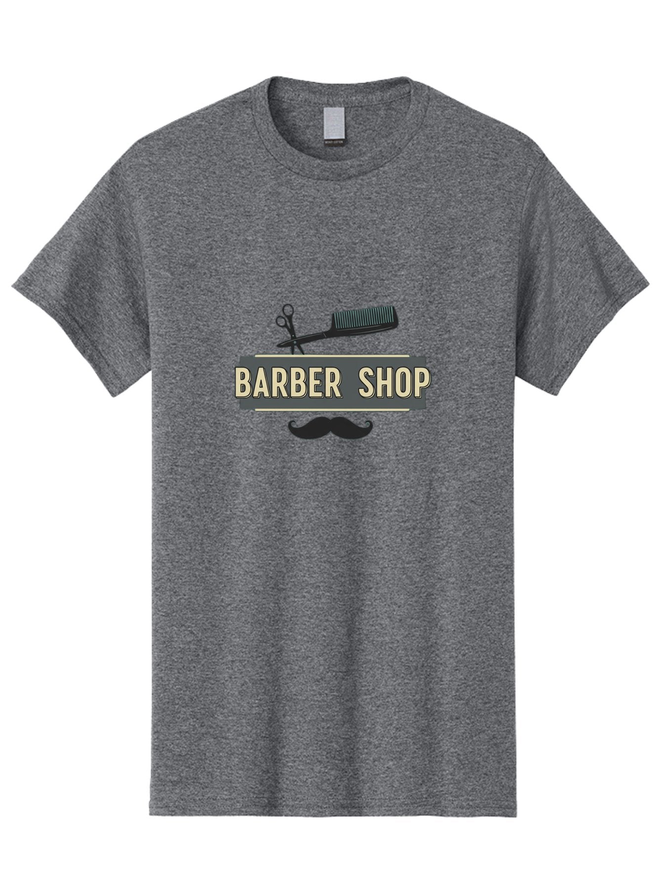 Barber-Shop Men'S Graphic Tee, 100% Cotton, Comfortable Casual Summer Wear, Machine Washable, Barber Shop Logo, Barber Shop Sign, Grooming Tools, Scissors, Comb, Mustache, Men'S Grooming, Barber Services, Haircut, Beard Care, Styling Bac611 10