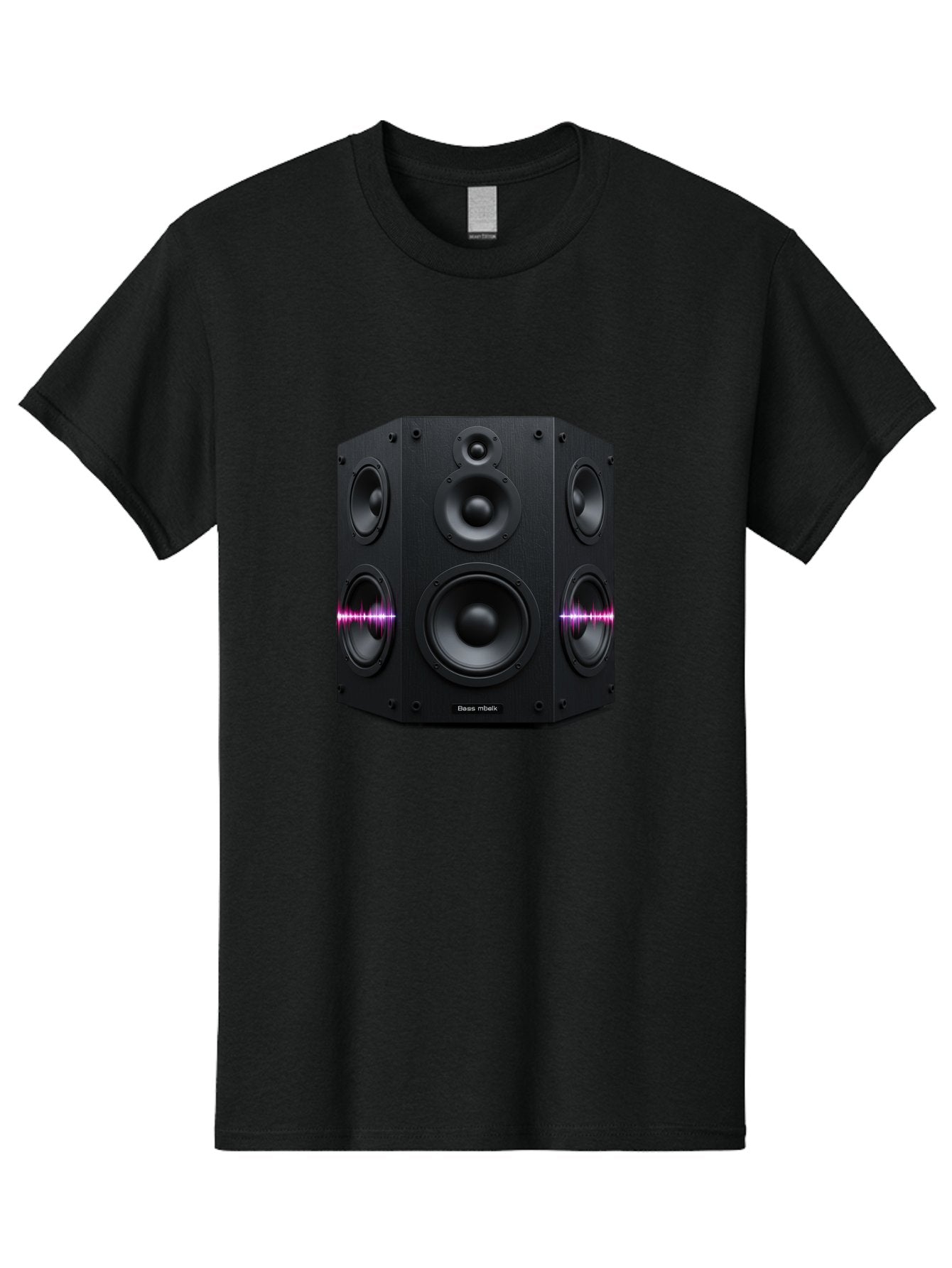 Base-Reflex Men'S Graphic Tee, 100% Cotton, Comfortable Casual Summer Wear, Machine Washable, Black Speaker System, Home Audio Equipment, Sound System, Hi-Fi Speaker, Purple Sound Wave, Music Technology, Audio Visual Bac614 12