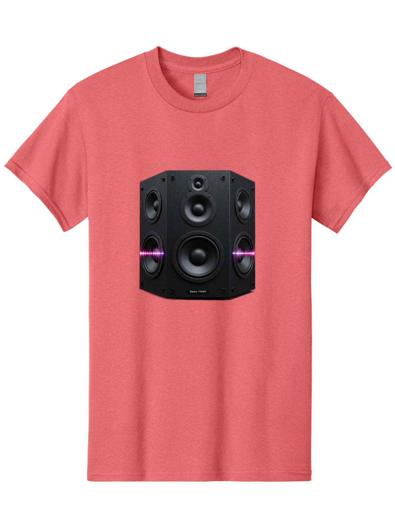 Base-Reflex Men'S Graphic Tee, 100% Cotton, Comfortable Casual Summer Wear, Machine Washable, Black Speaker System, Home Audio Equipment, Sound System, Hi-Fi Speaker, Purple Sound Wave, Music Technology, Audio Visual Bac614 5