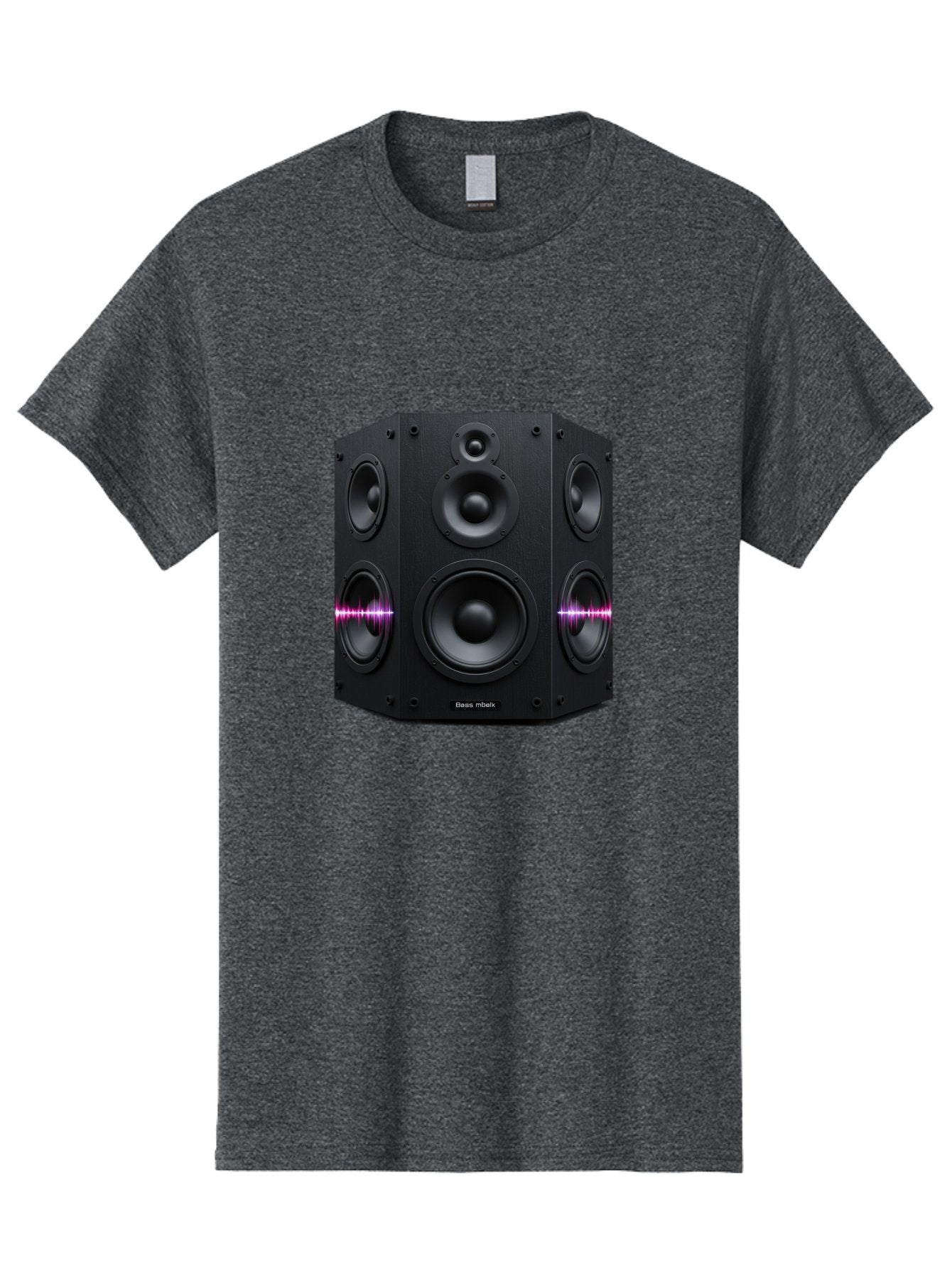 Base-Reflex Men'S Graphic Tee, 100% Cotton, Comfortable Casual Summer Wear, Machine Washable, Black Speaker System, Home Audio Equipment, Sound System, Hi-Fi Speaker, Purple Sound Wave, Music Technology, Audio Visual Bac614