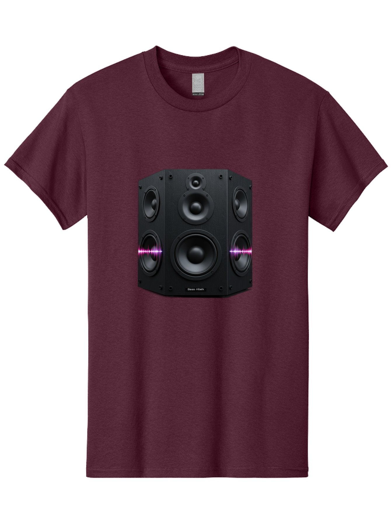 Base-Reflex Men'S Graphic Tee, 100% Cotton, Comfortable Casual Summer Wear, Machine Washable, Black Speaker System, Home Audio Equipment, Sound System, Hi-Fi Speaker, Purple Sound Wave, Music Technology, Audio Visual Bac614 3