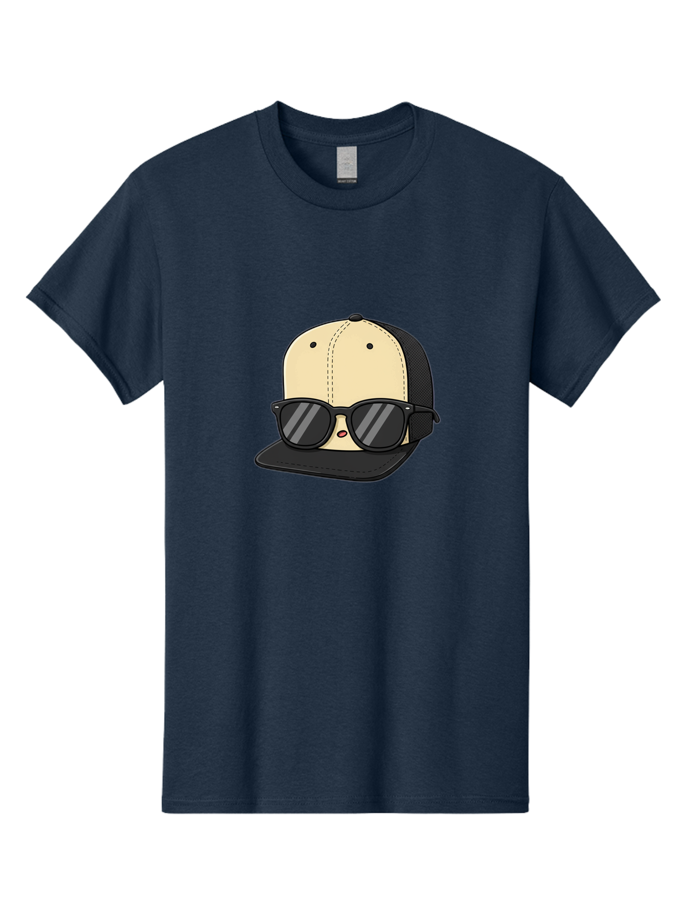 Baseball-Cap-1 Men'S Graphic Tee, 100% Cotton, Comfortable Casual Summer Wear, Machine Washable, Baseball Cap, Sunglasses, Cool Guy, Hipster Style, Trendy Accessories, Fashionable Hat, Cartoon Character, Black And Tan, Shades, Cool Vibes Bac615 7