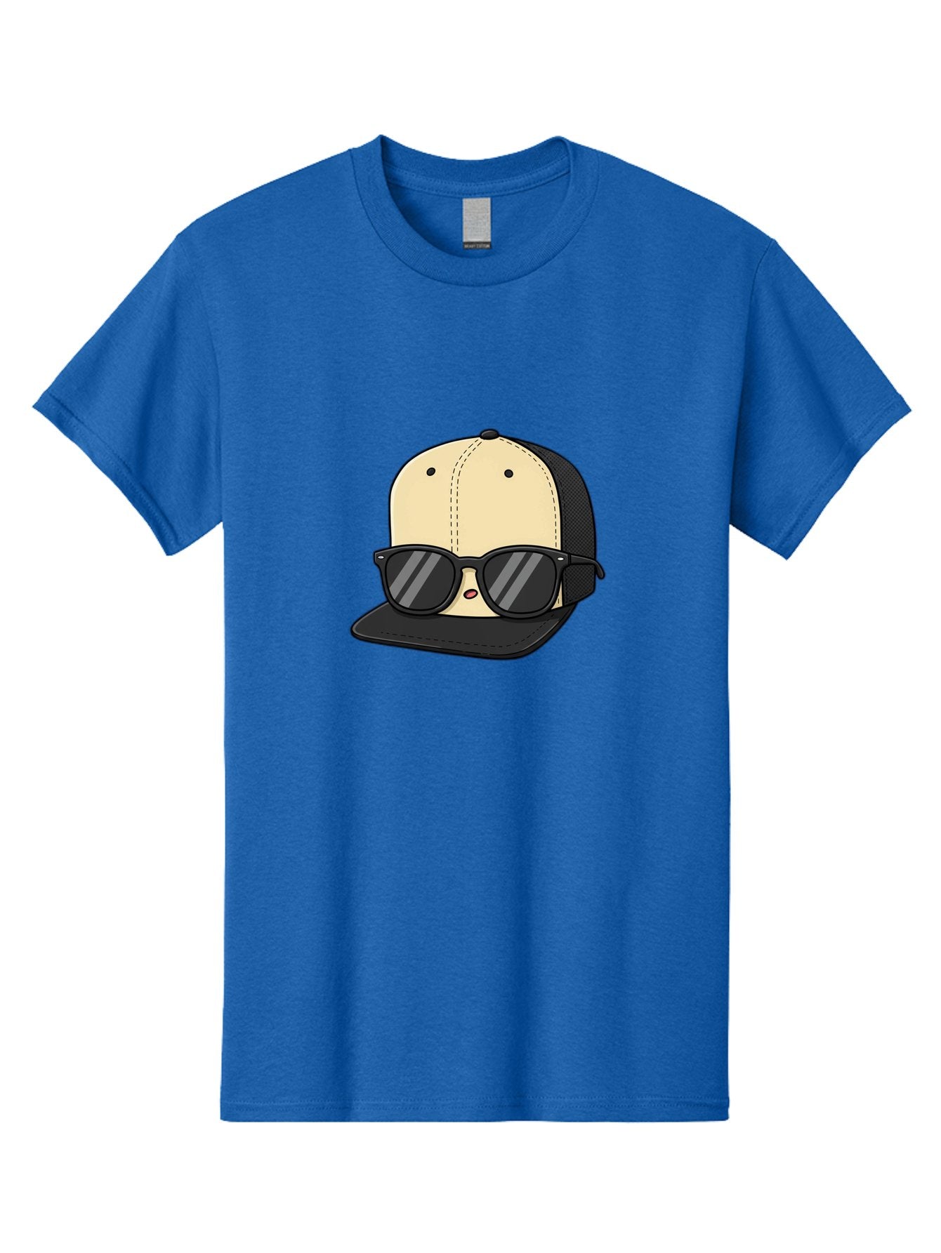 Baseball-Cap-1 Men'S Graphic Tee, 100% Cotton, Comfortable Casual Summer Wear, Machine Washable, Baseball Cap, Sunglasses, Cool Guy, Hipster Style, Trendy Accessories, Fashionable Hat, Cartoon Character, Black And Tan, Shades, Cool Vibes Bac615 11